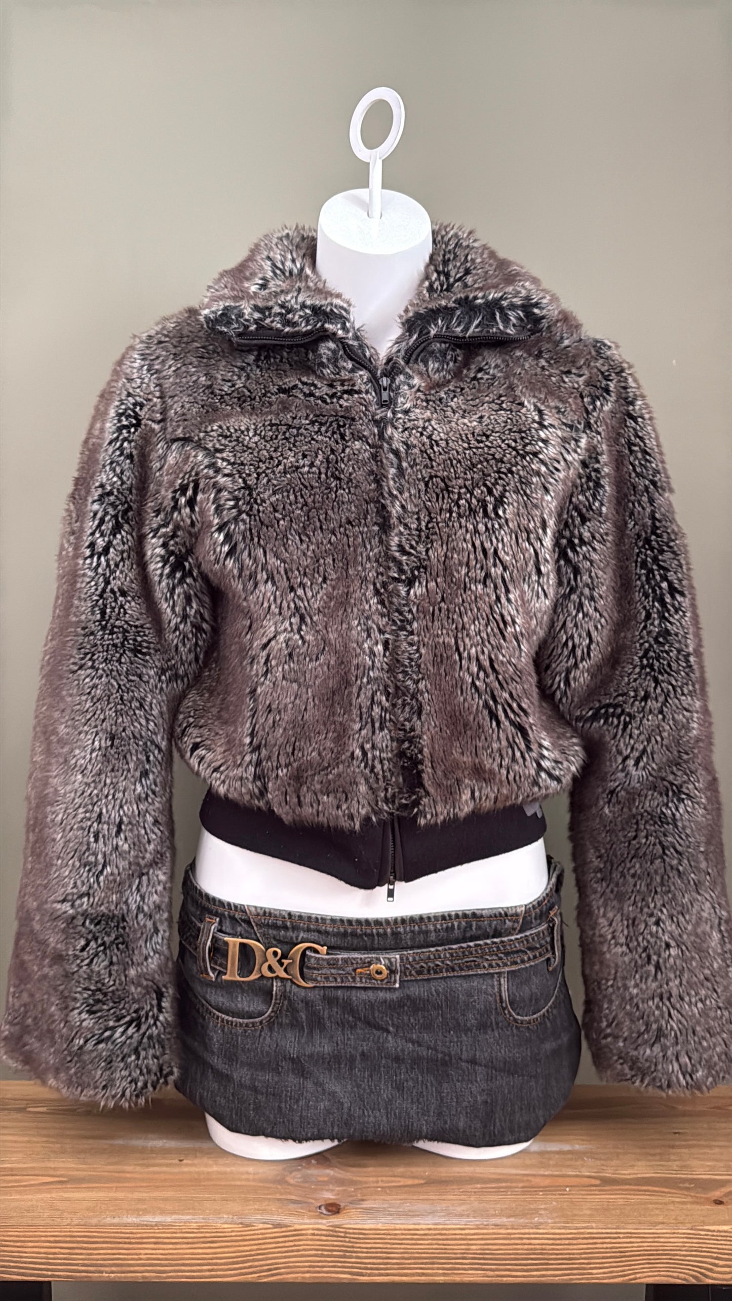 Firetrap Faux Fur Bomber Jacket (M)