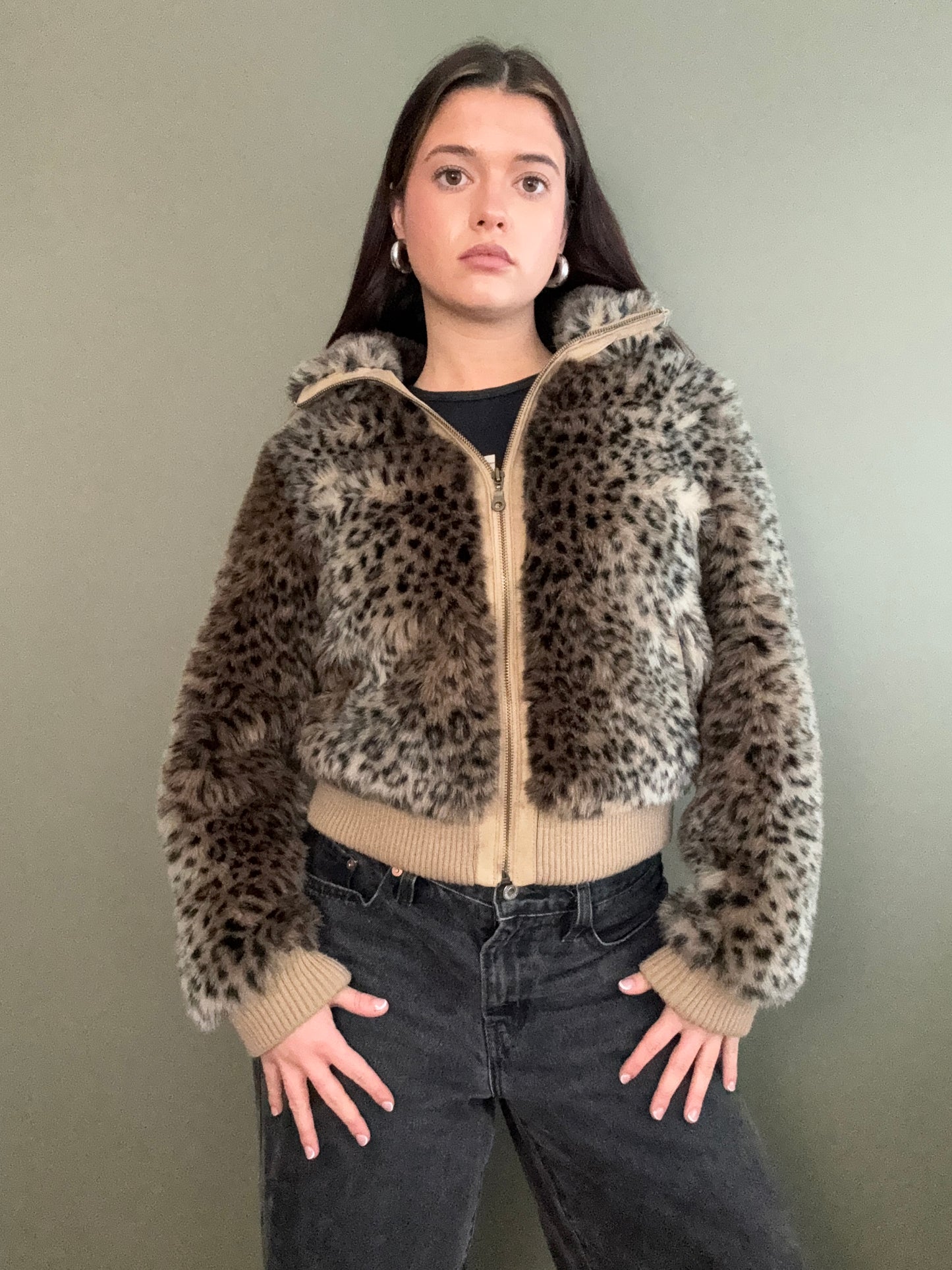 Faux Fur Leopard Jacket (UK10)