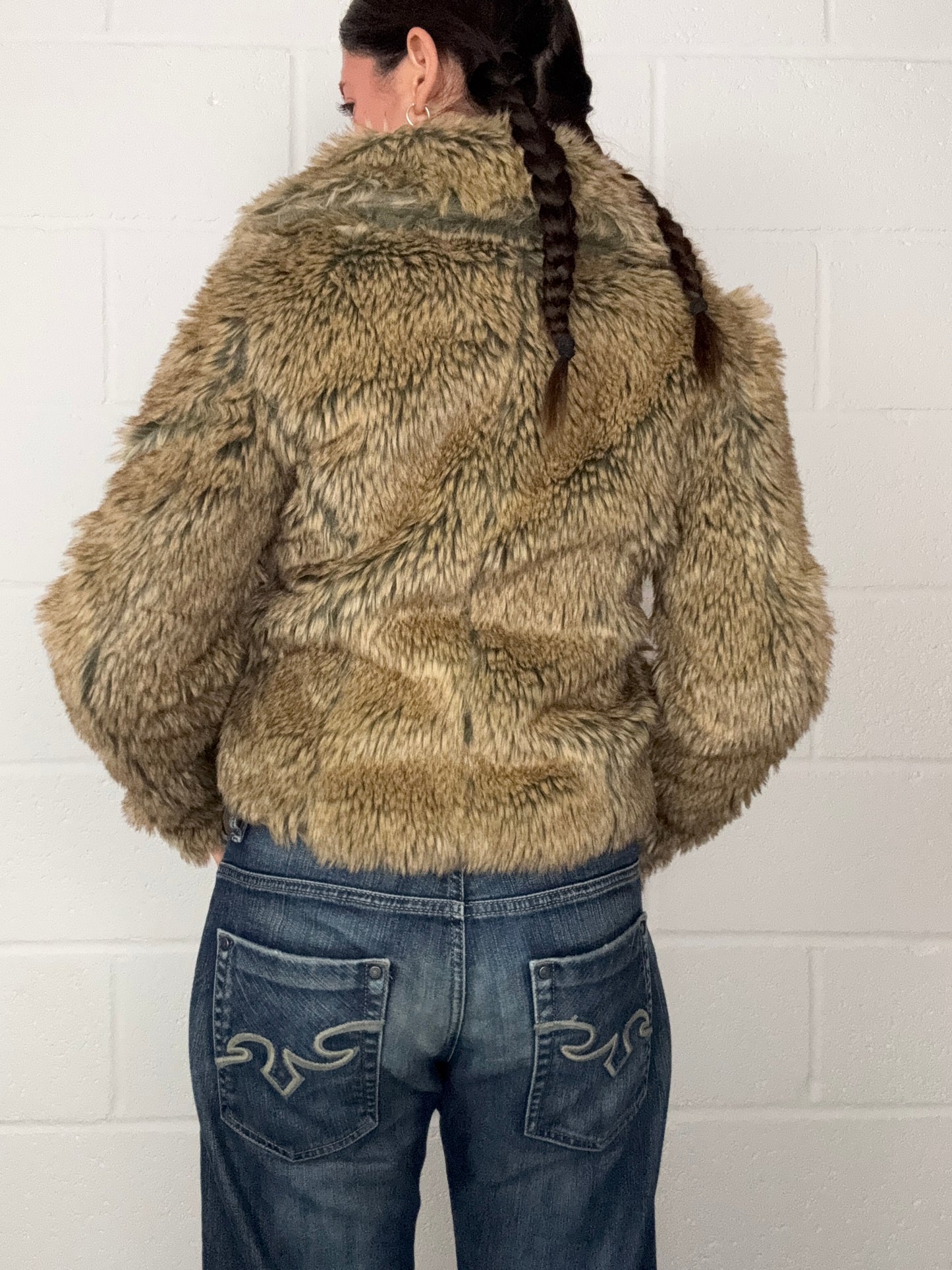 Y2K Faux Fur Jacket (UK10)