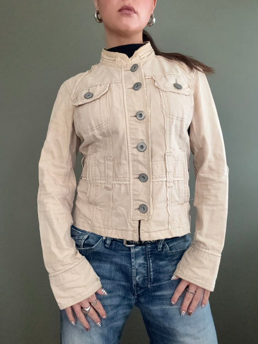 Beige Utility Button Up Jacket (UK14)