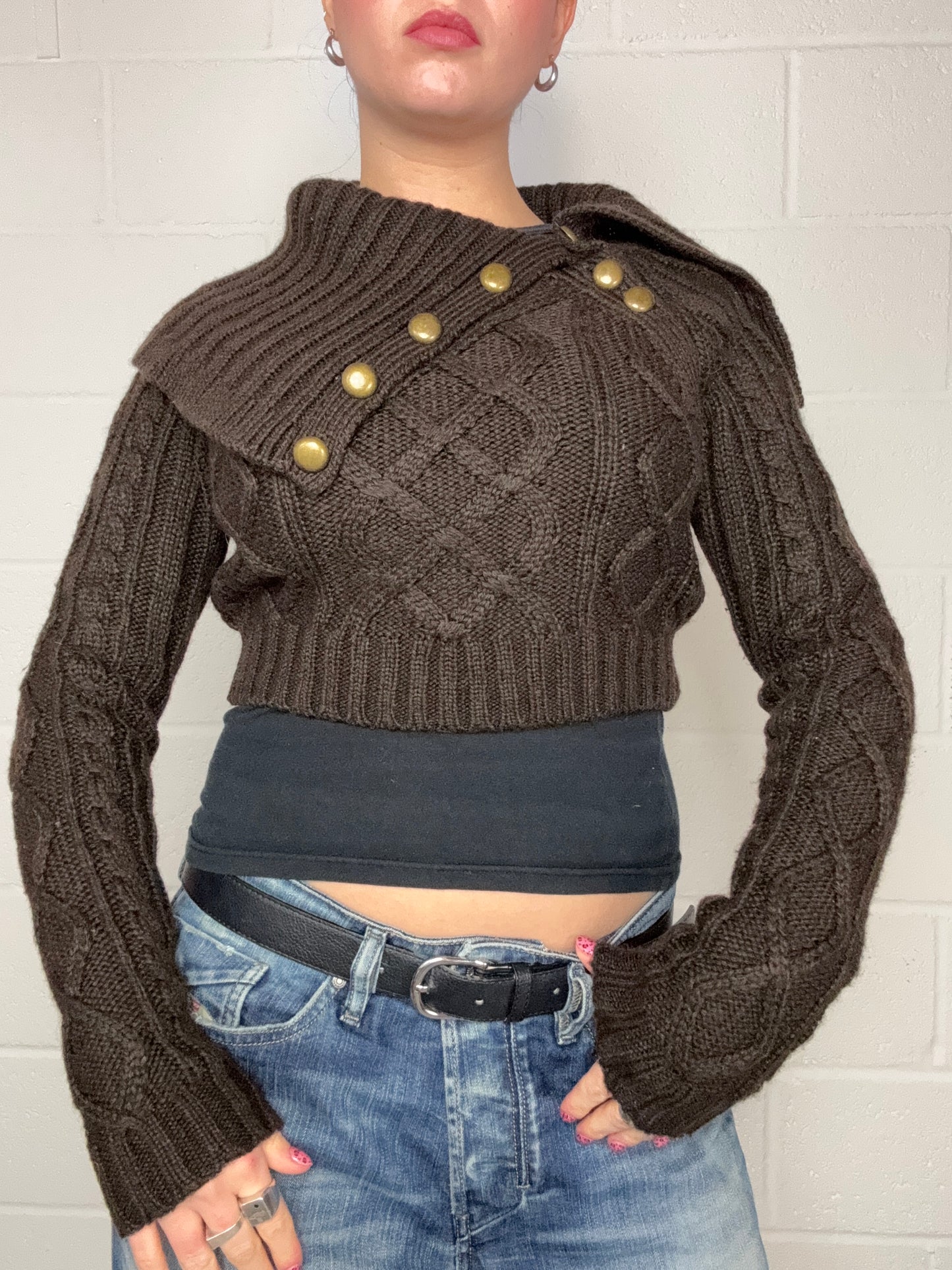 Cropped Knit Jumper (UK10)