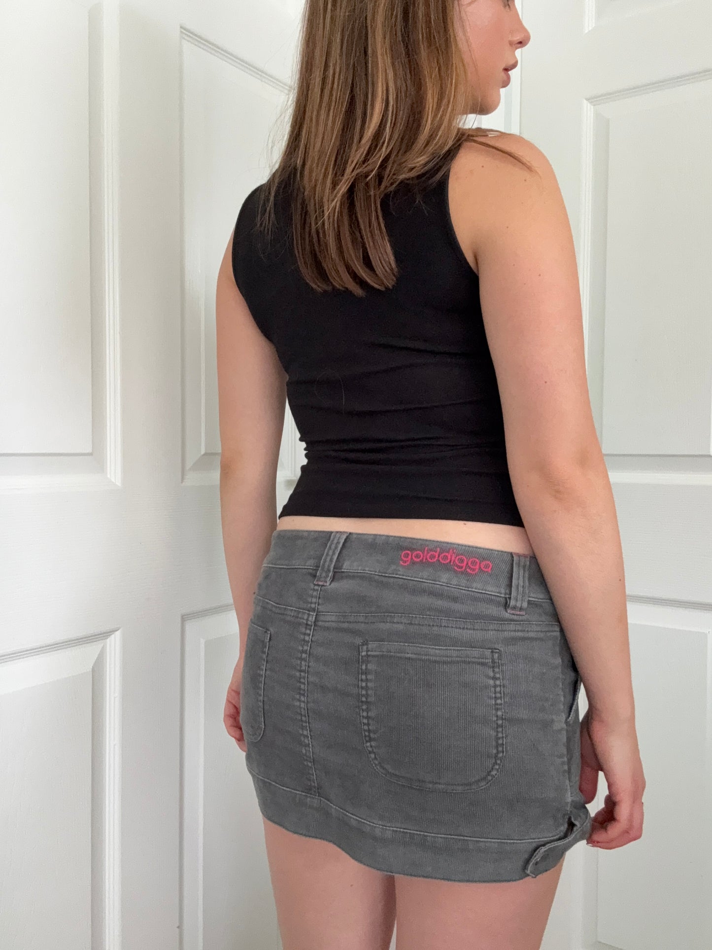 Golddigga Corduroy Mini Skirt (UK12)