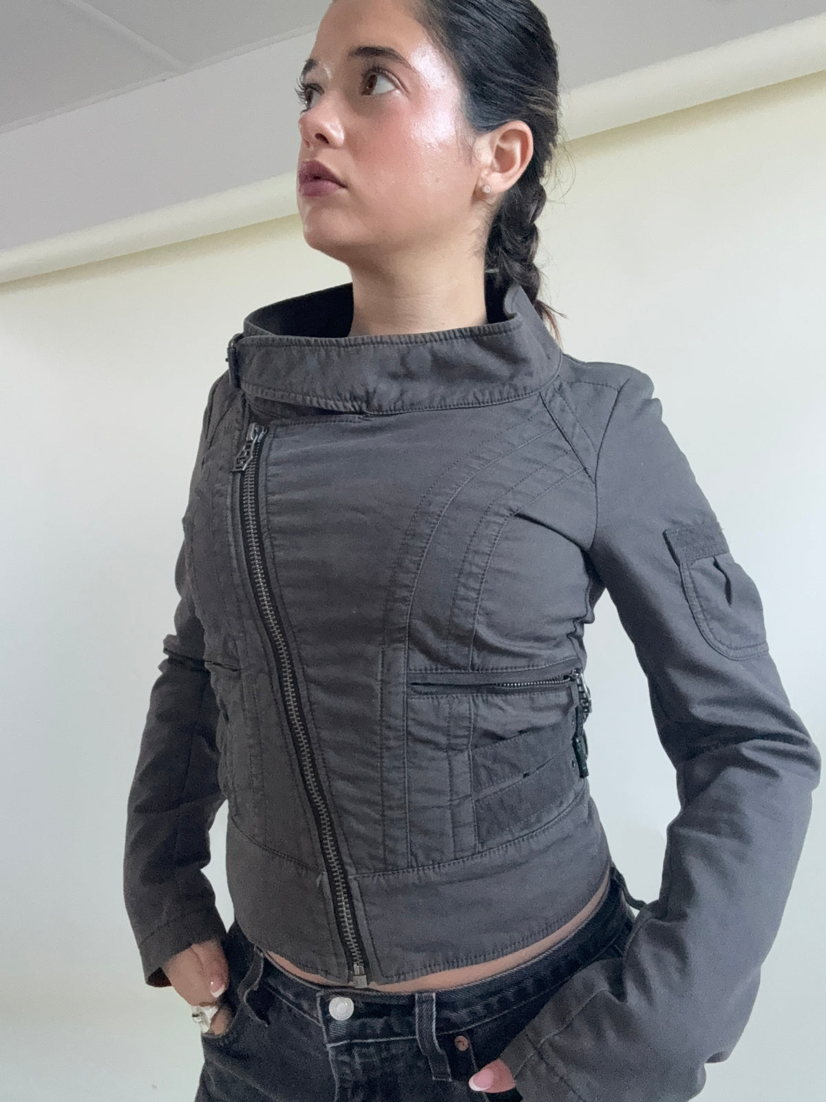 Diesel Cropped Fitted Utility Jacket (S)