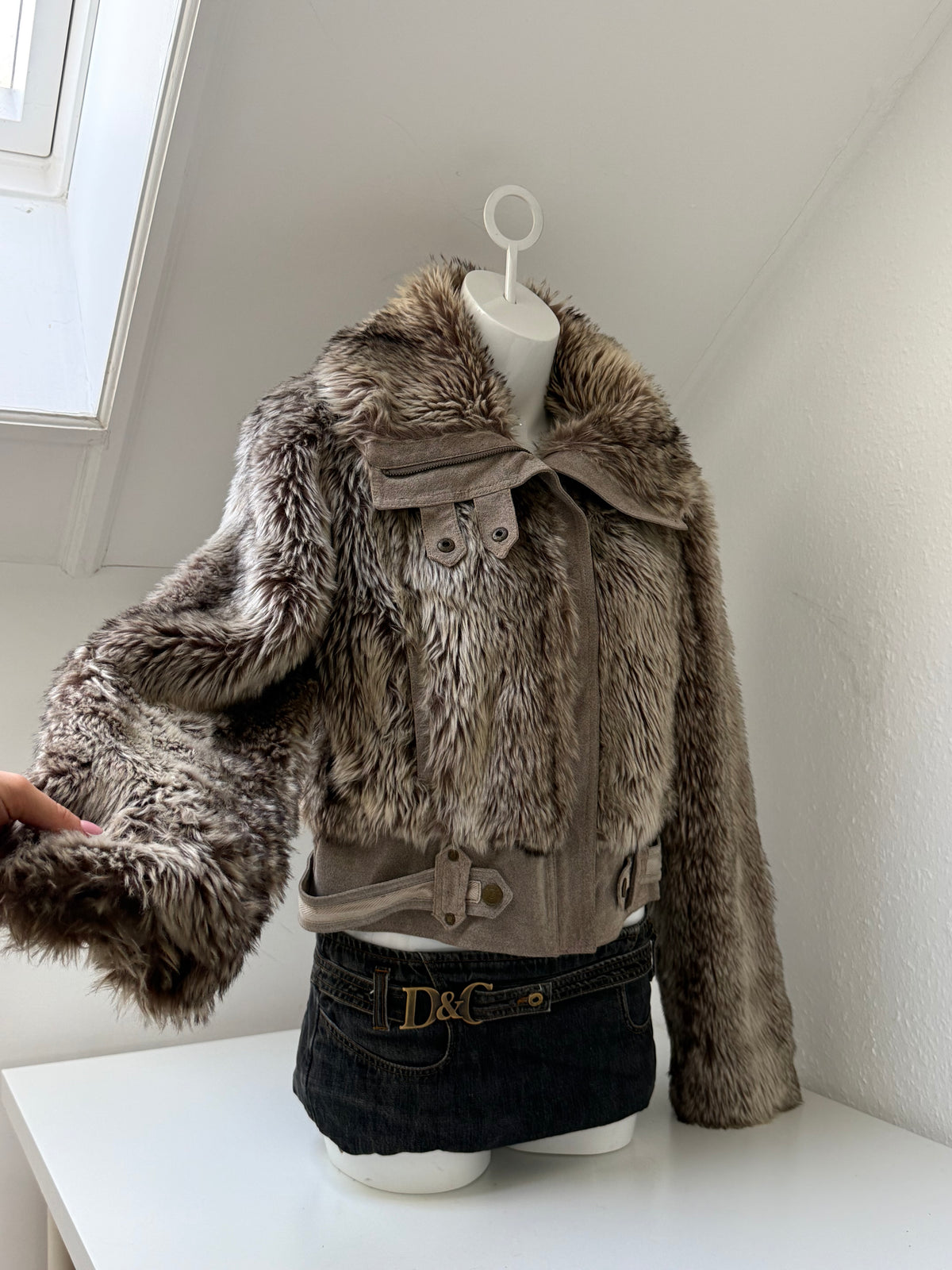 Faux Fur Bomber Jacket (UK16)