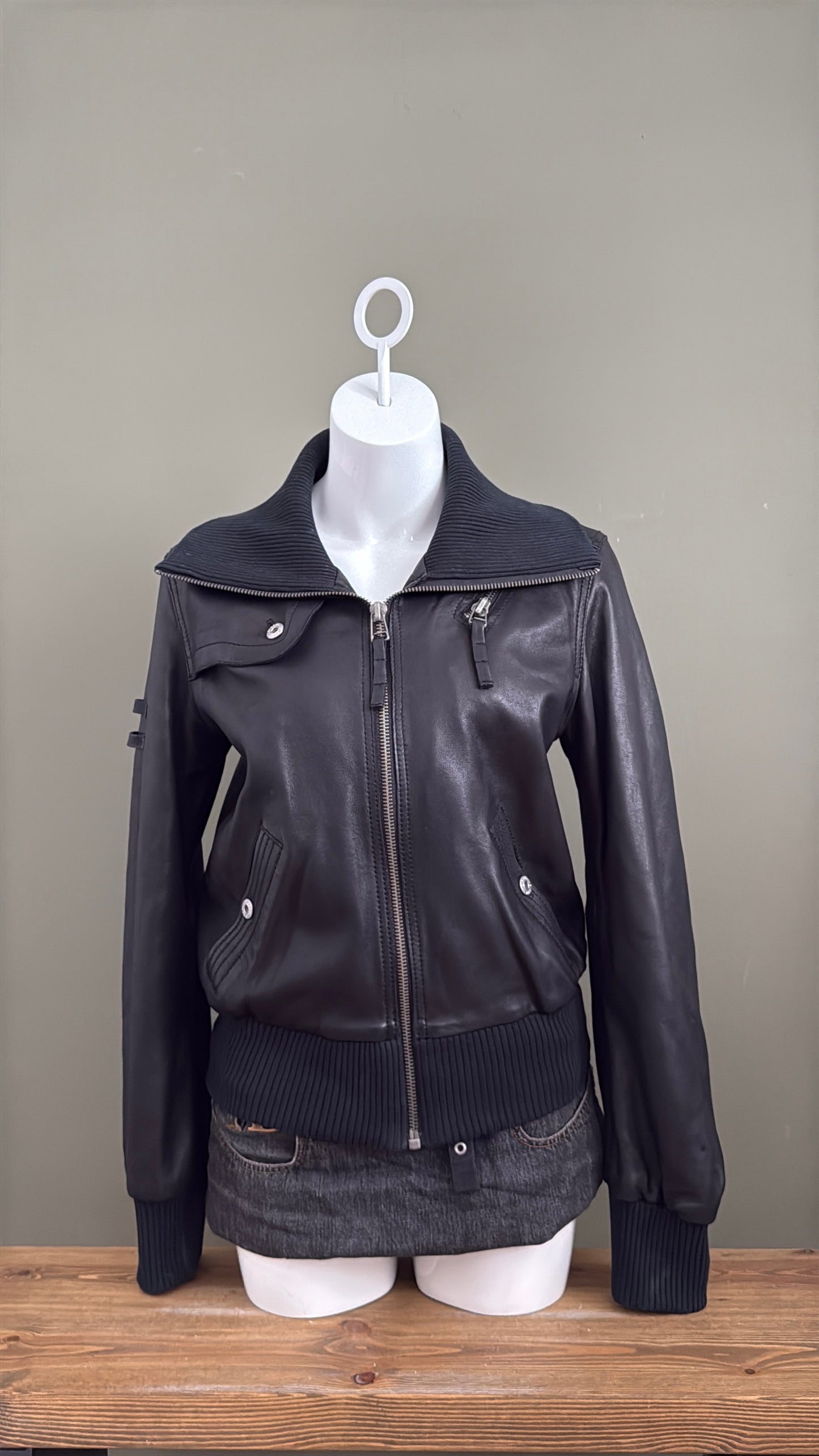 Diesel Leather Bomber Jacket (L)