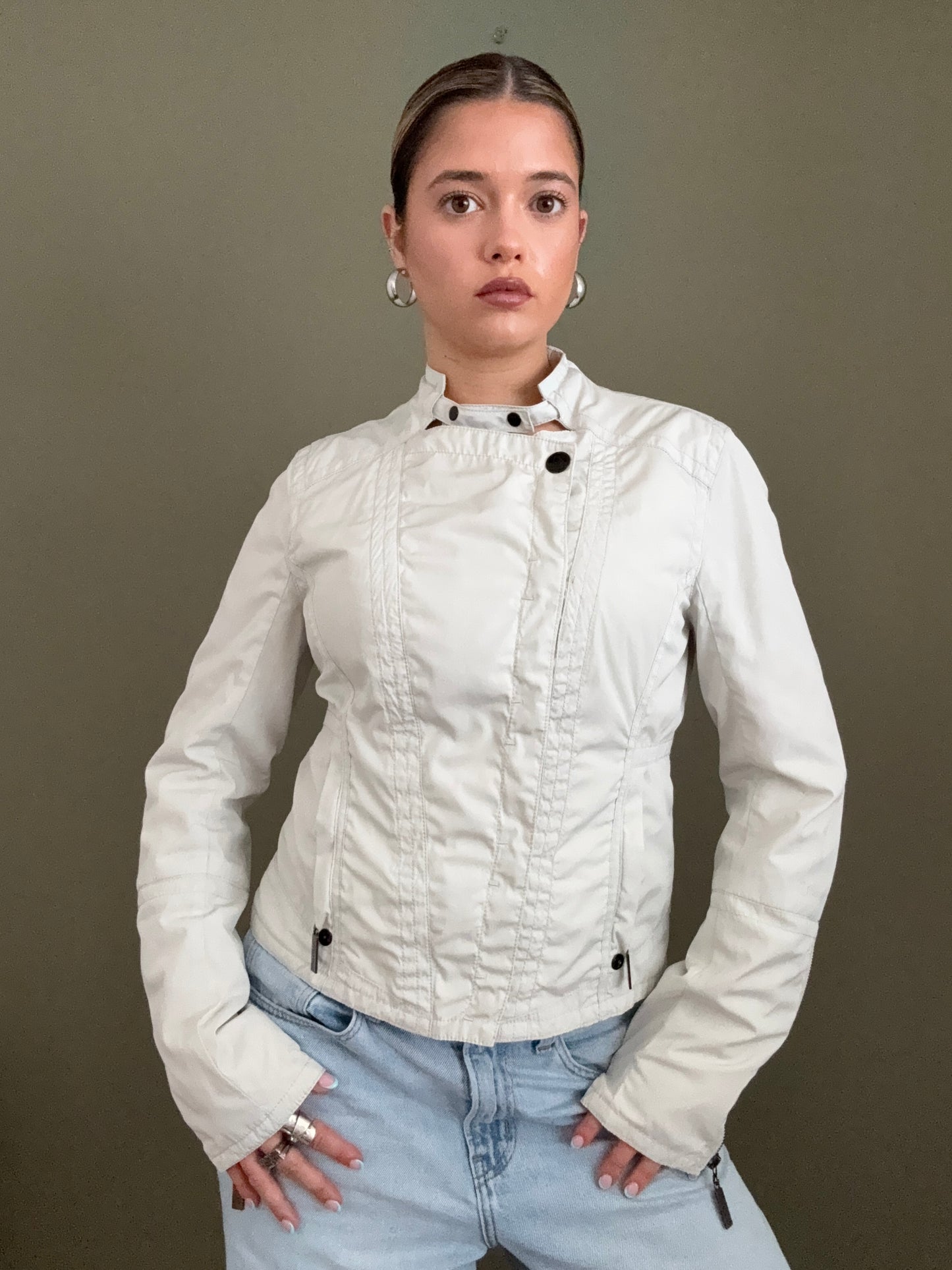 Firetrap Cream Biker Jacket (M)