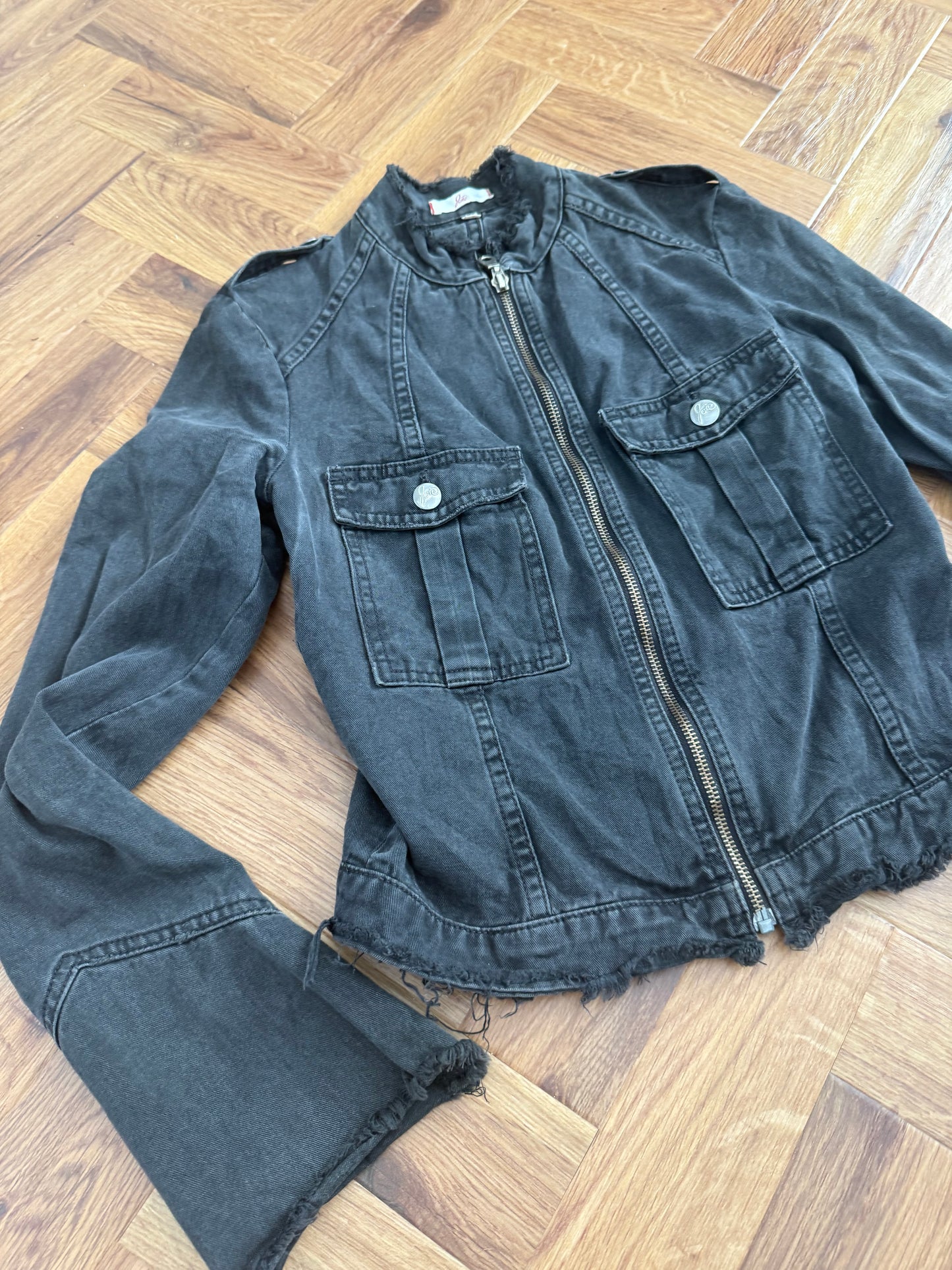 Denim Distressed Jacket (S)