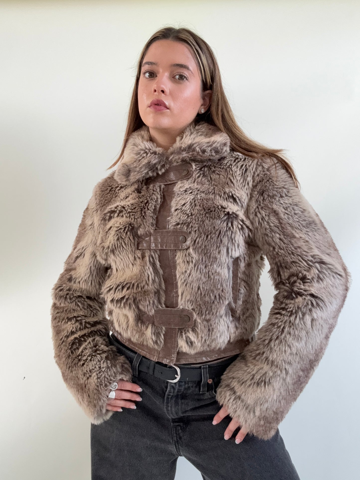 Faux Fur Bomber Jacket (UK12)