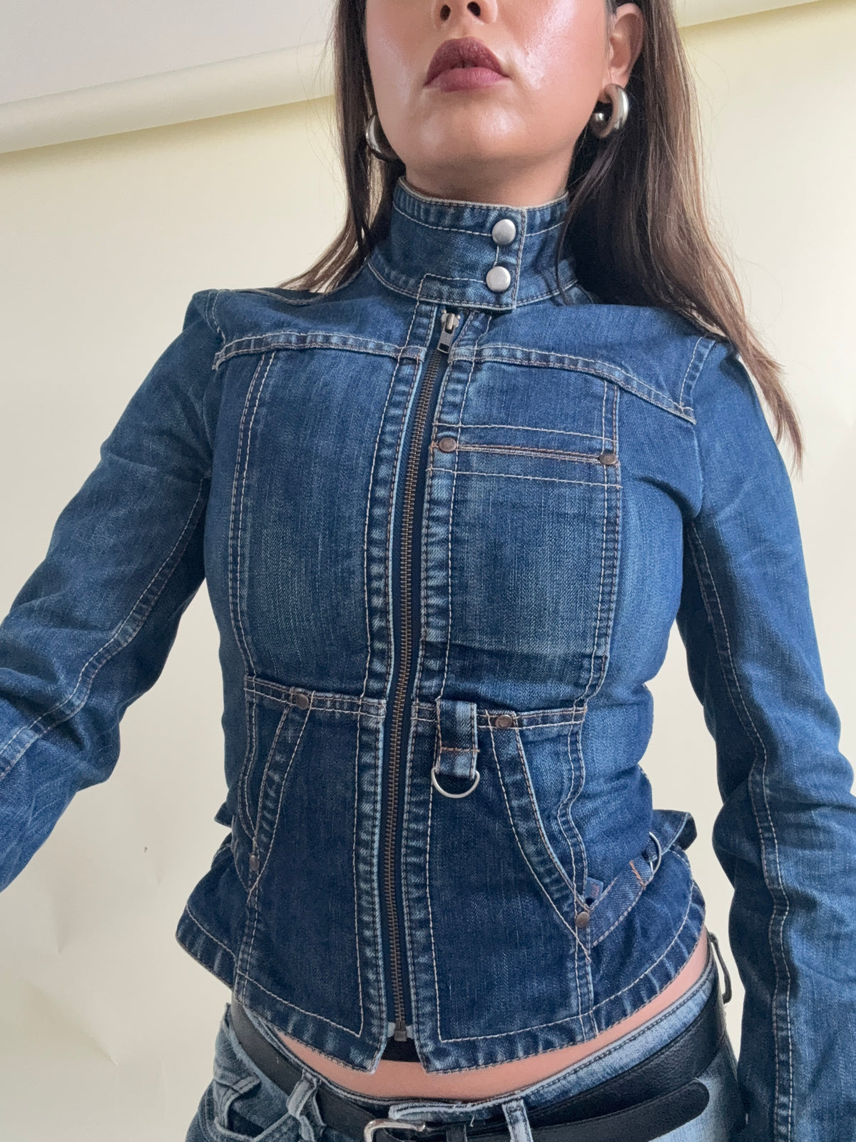 French Connection Denim Cargo Jacket (UK6)
