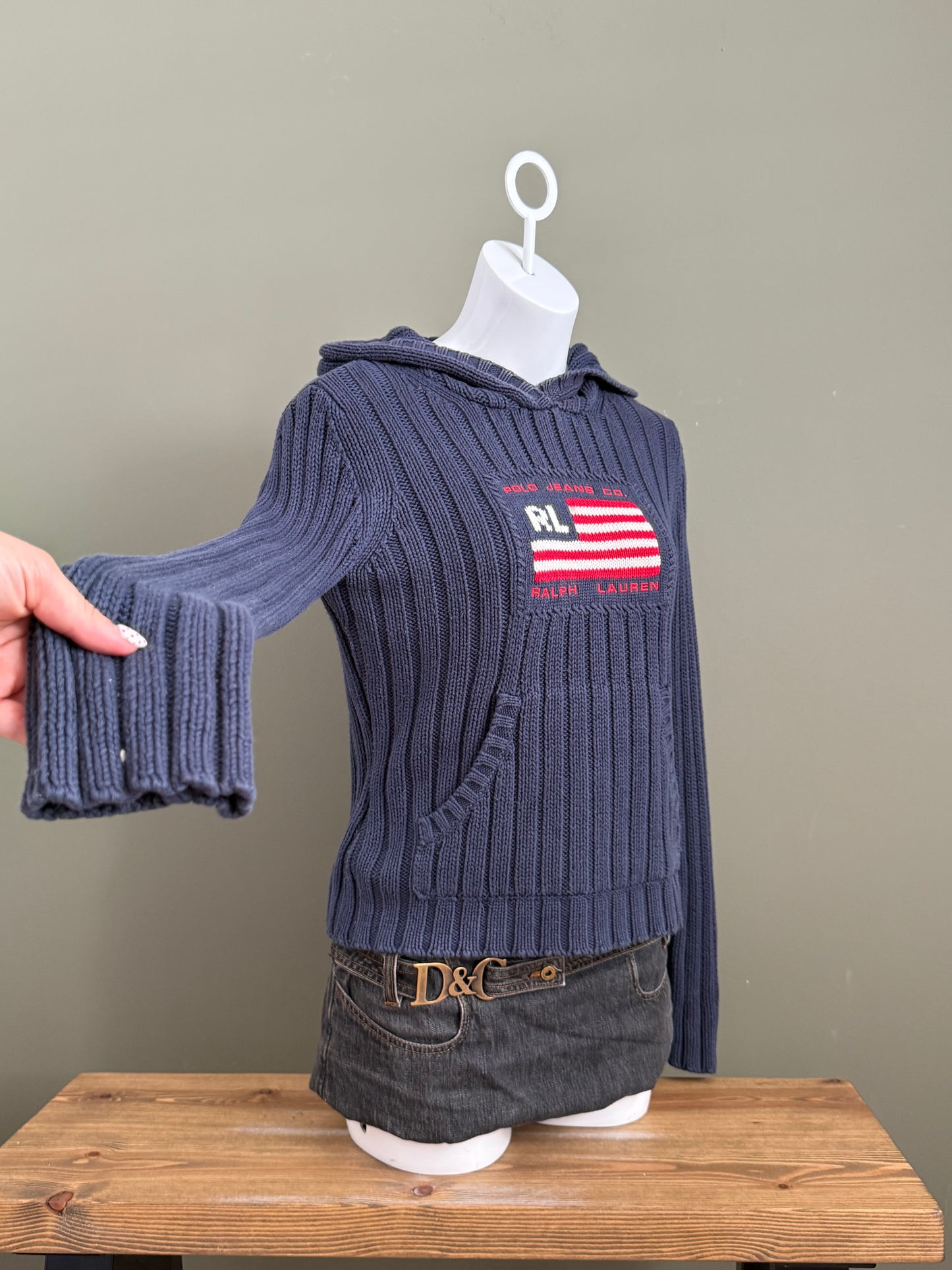 Ralph Lauren Knit Flag Hoodie (S)