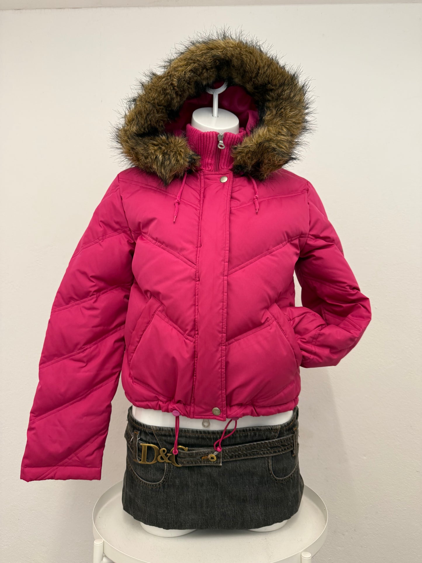 Pink DKNY Puffer Jacket (XS)