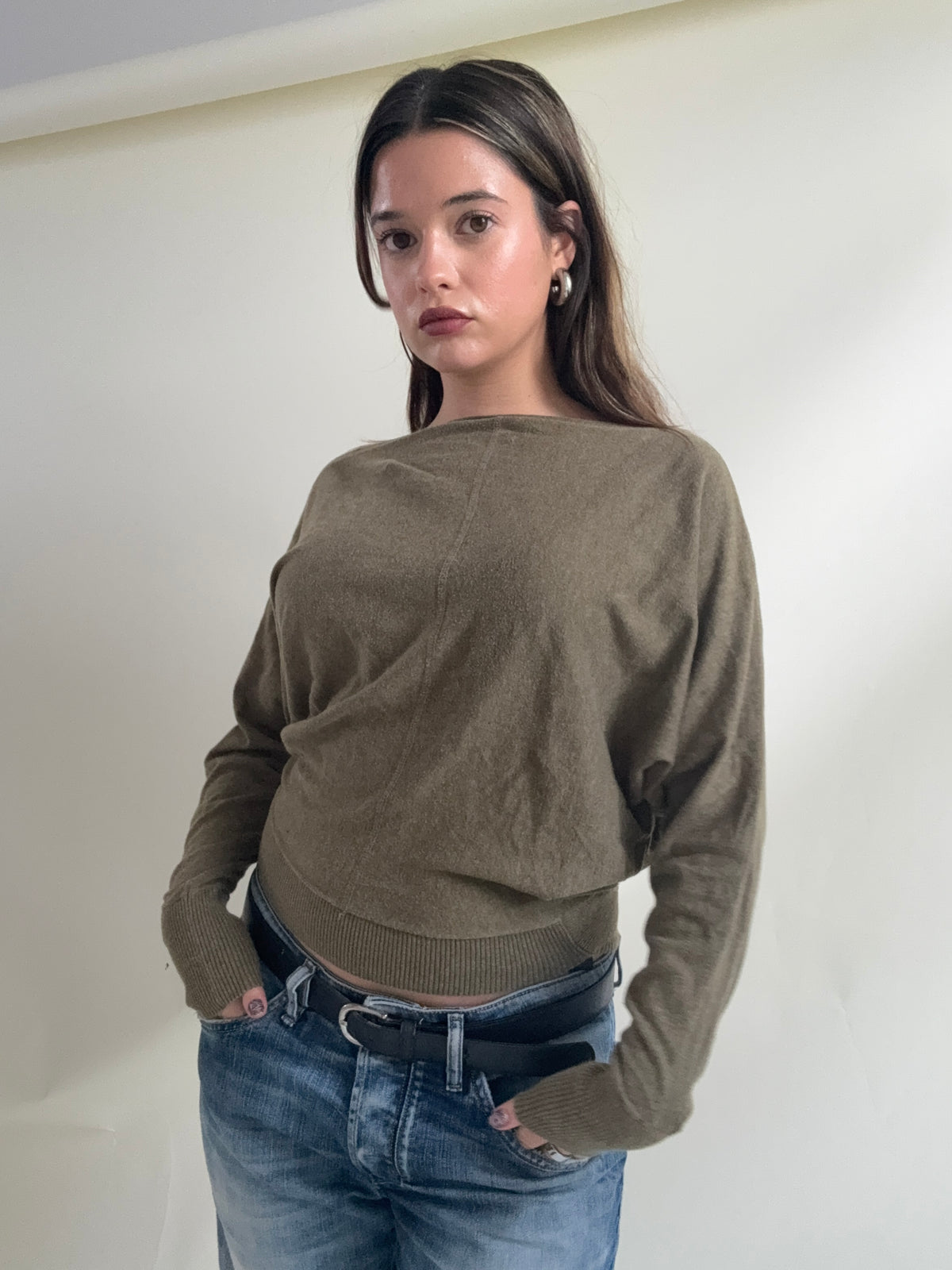 Allsaints Khaki Knit Jumper (S)
