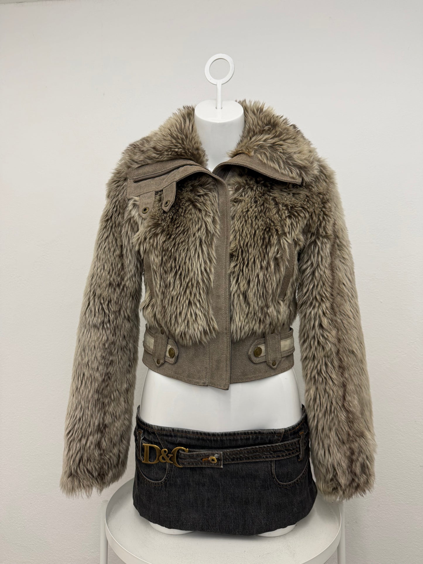 Faux Fur Bomber Jacket (UK8)