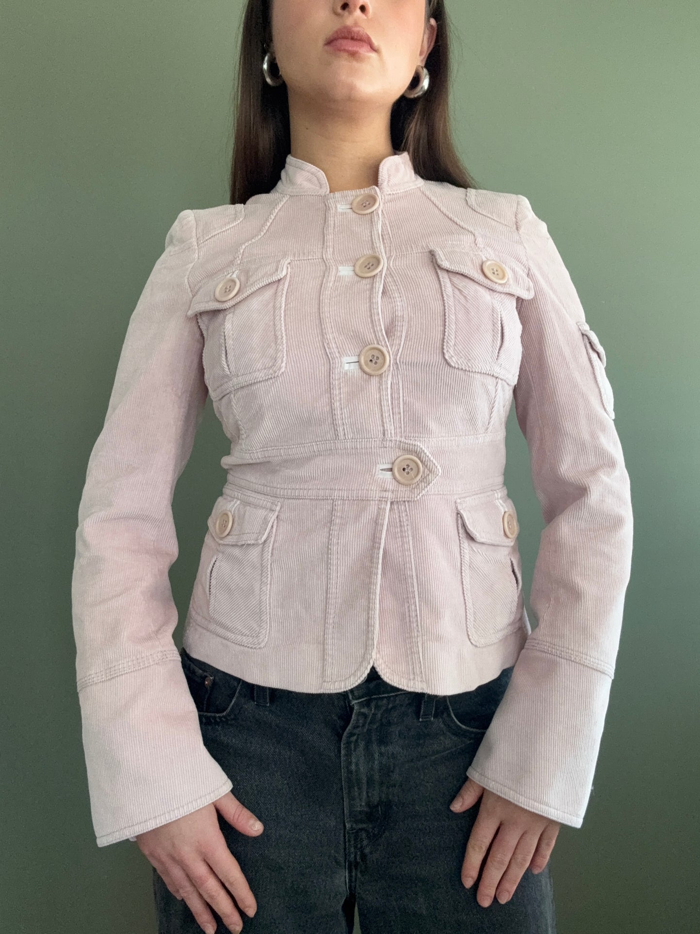 Baby Pink Karen Millen Cord Jacket (UK 8)