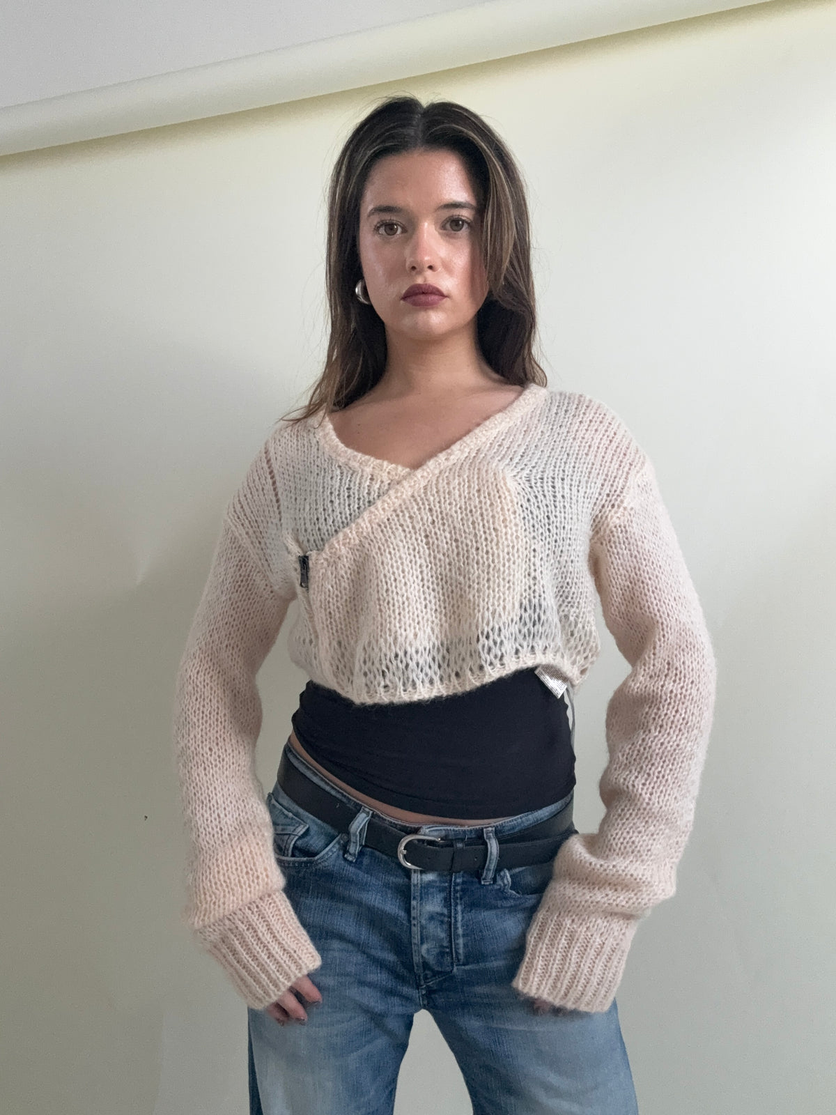 Diesel Mohair Knit Cropped Cardigan (S)