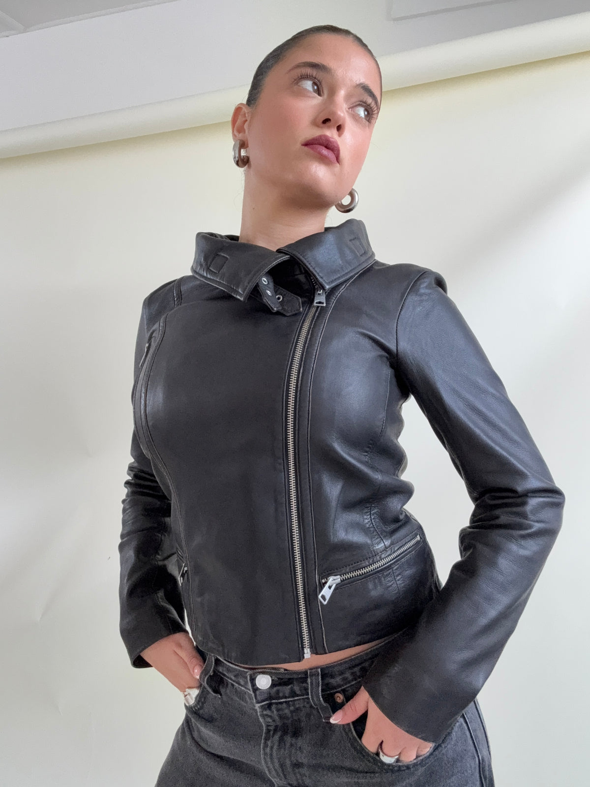 Allsaints Leather Buckle Jacket (UK8)