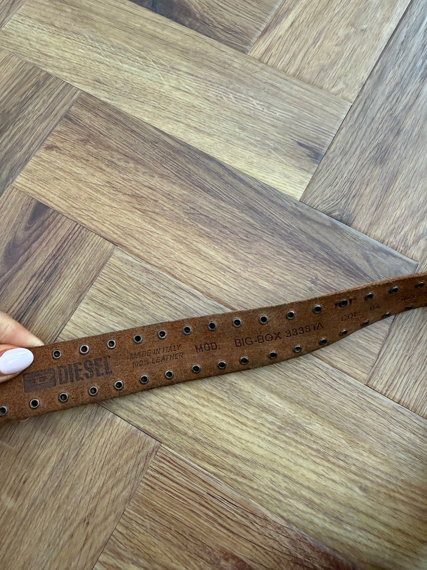 Leather Diesel Studded Belt (S)