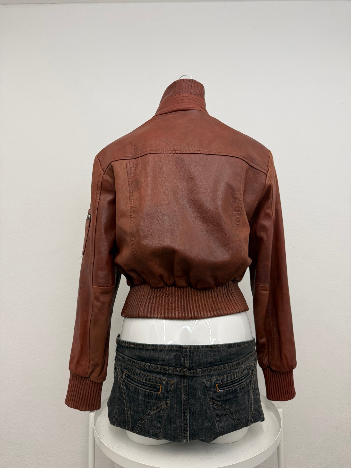 Leather Cargo Jacket (L)