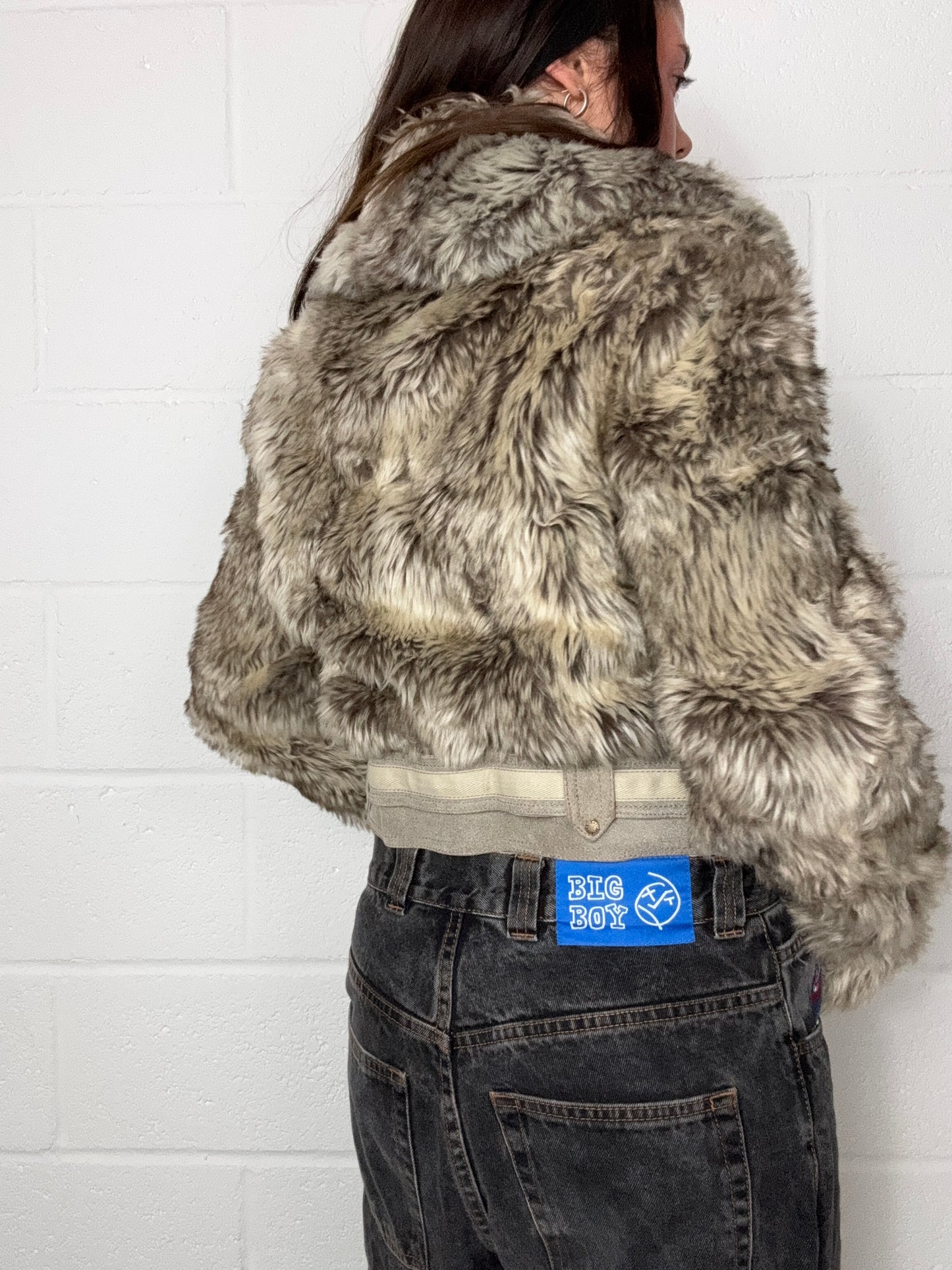 Faux Fur Cropped Jacket (UK12)