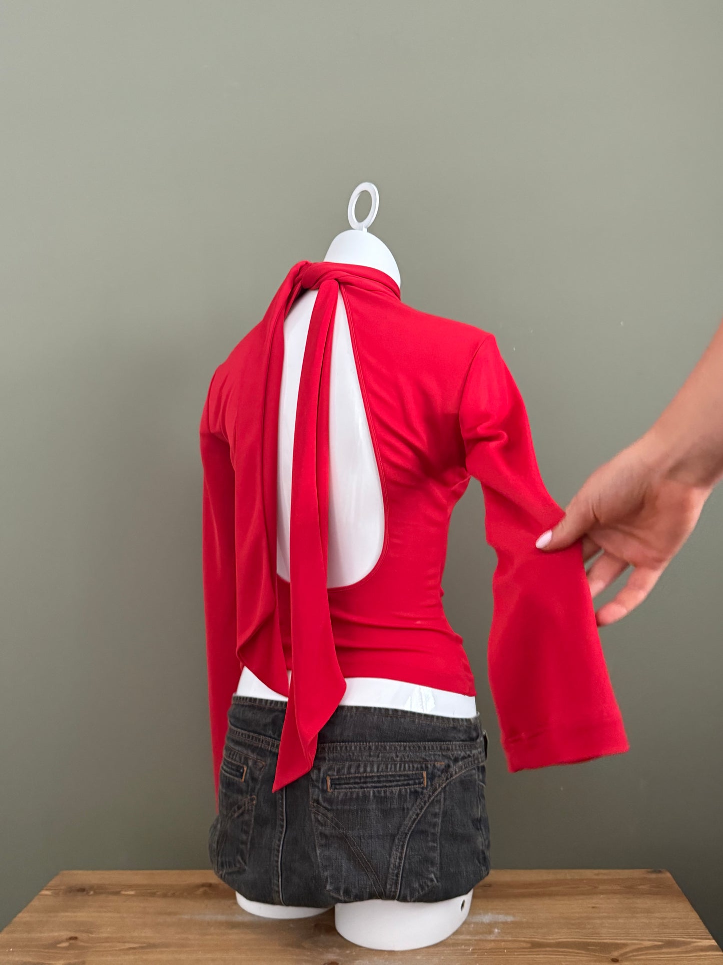 Dolce & Gabbana Red Mesh Longsleeve Top (S)