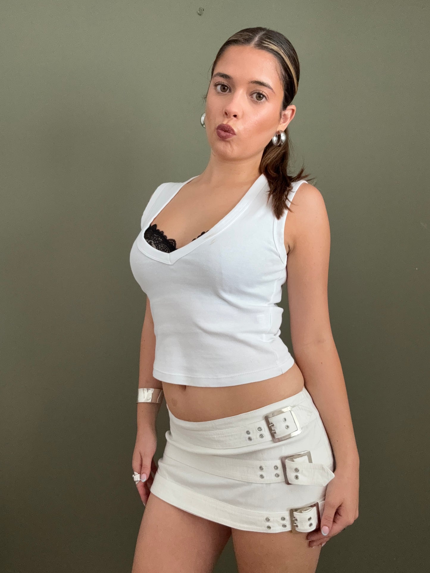 Morgan De Toi Buckle Mini Skirt (S)