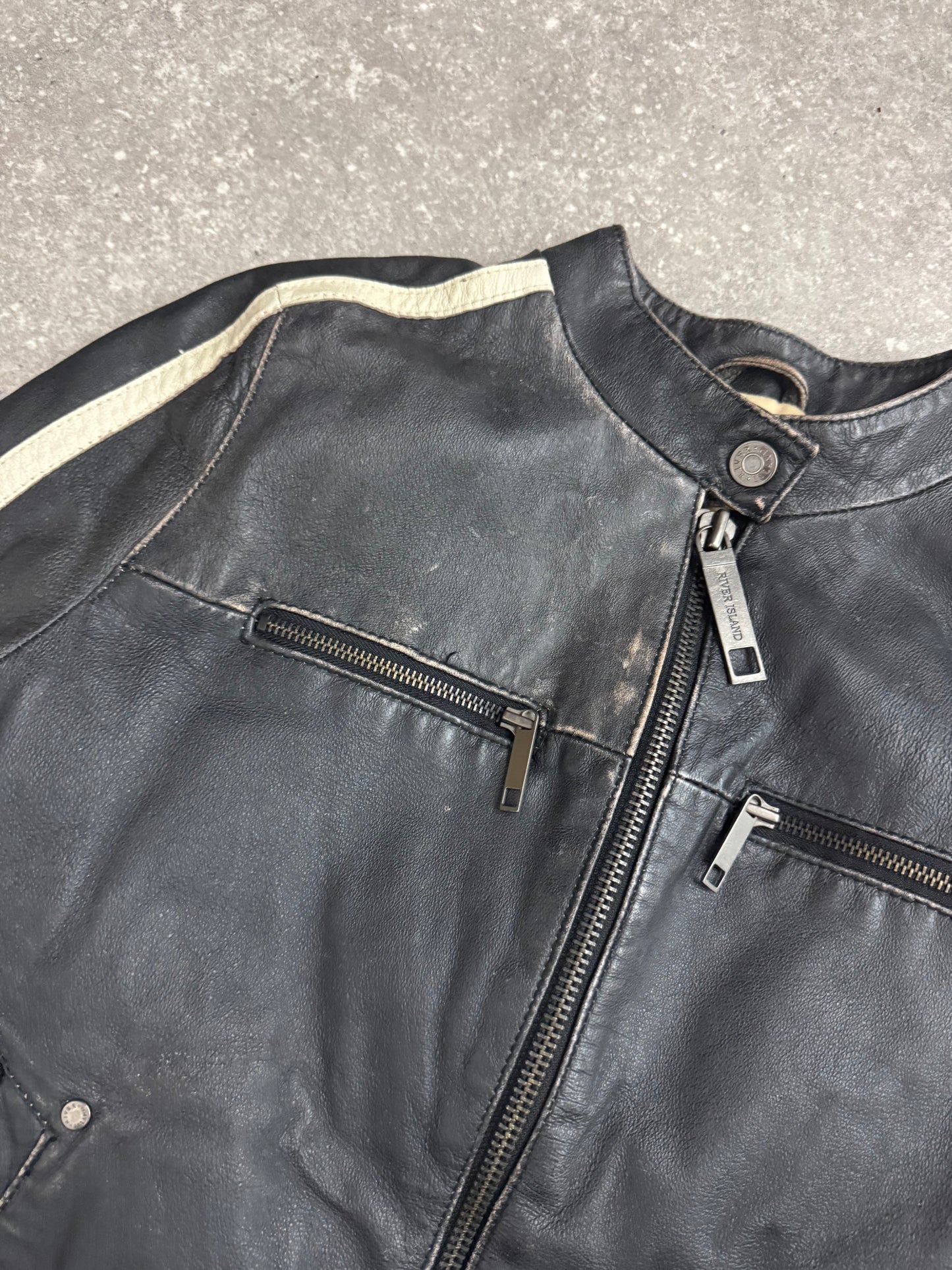 Vintage Leather Biker Jacket (M)