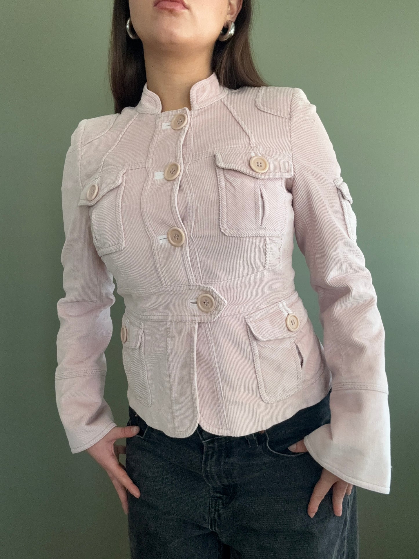 Baby Pink Karen Millen Cord Jacket (UK 8)