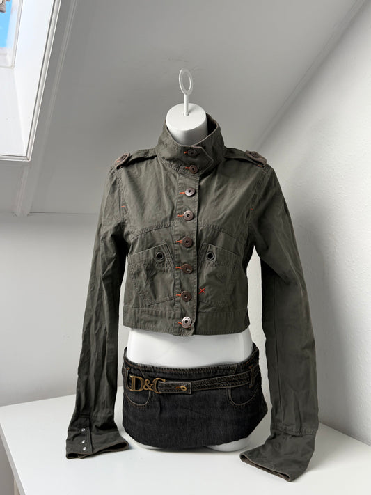 Vintage Khaki Corset Jacket (UK14)