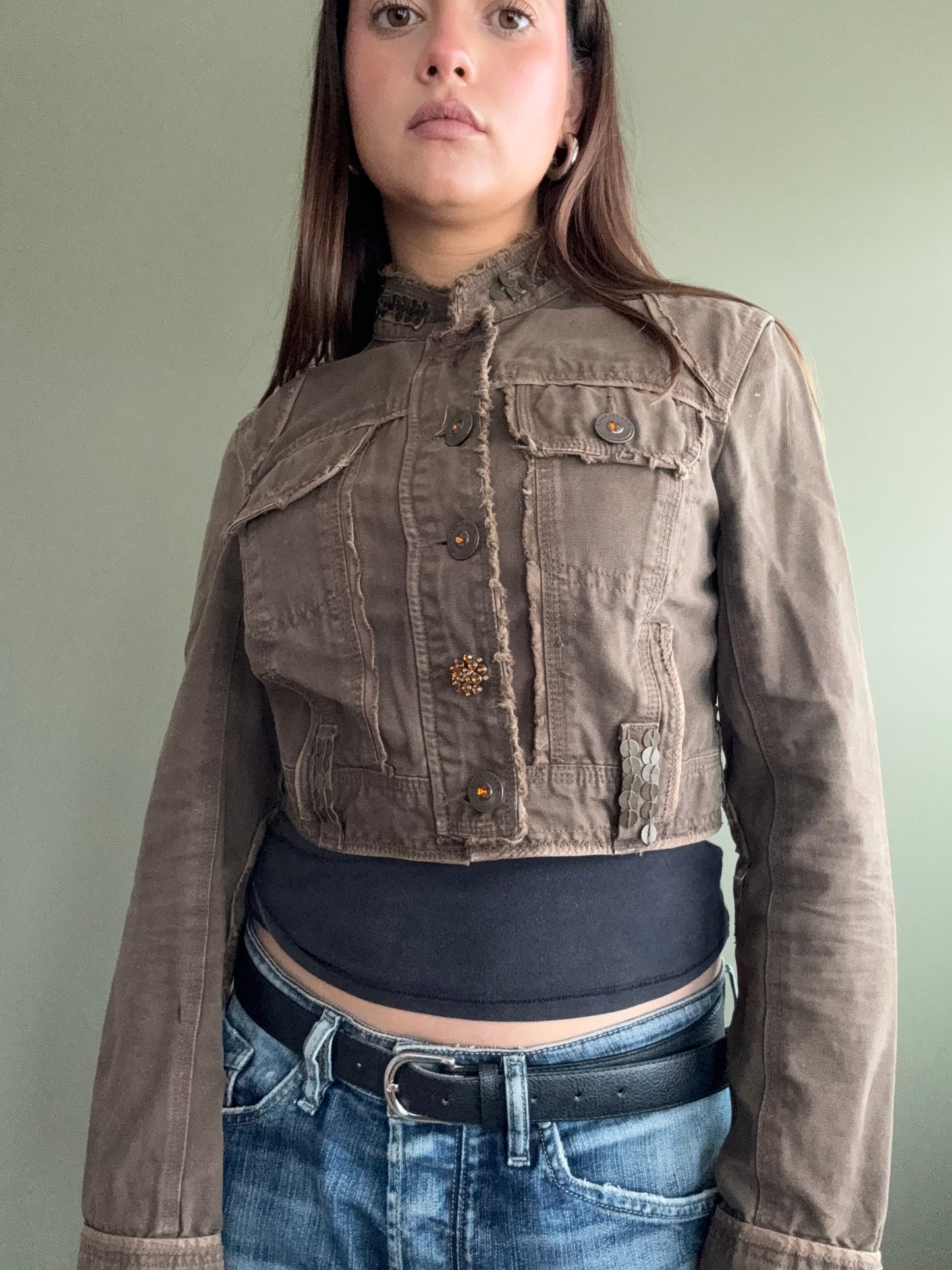Y2K Cropped Jacket (UK12)