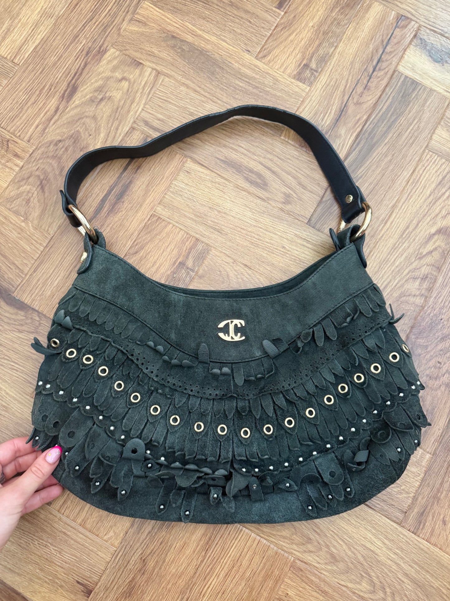 Suede Cavalli Shoulder Bag