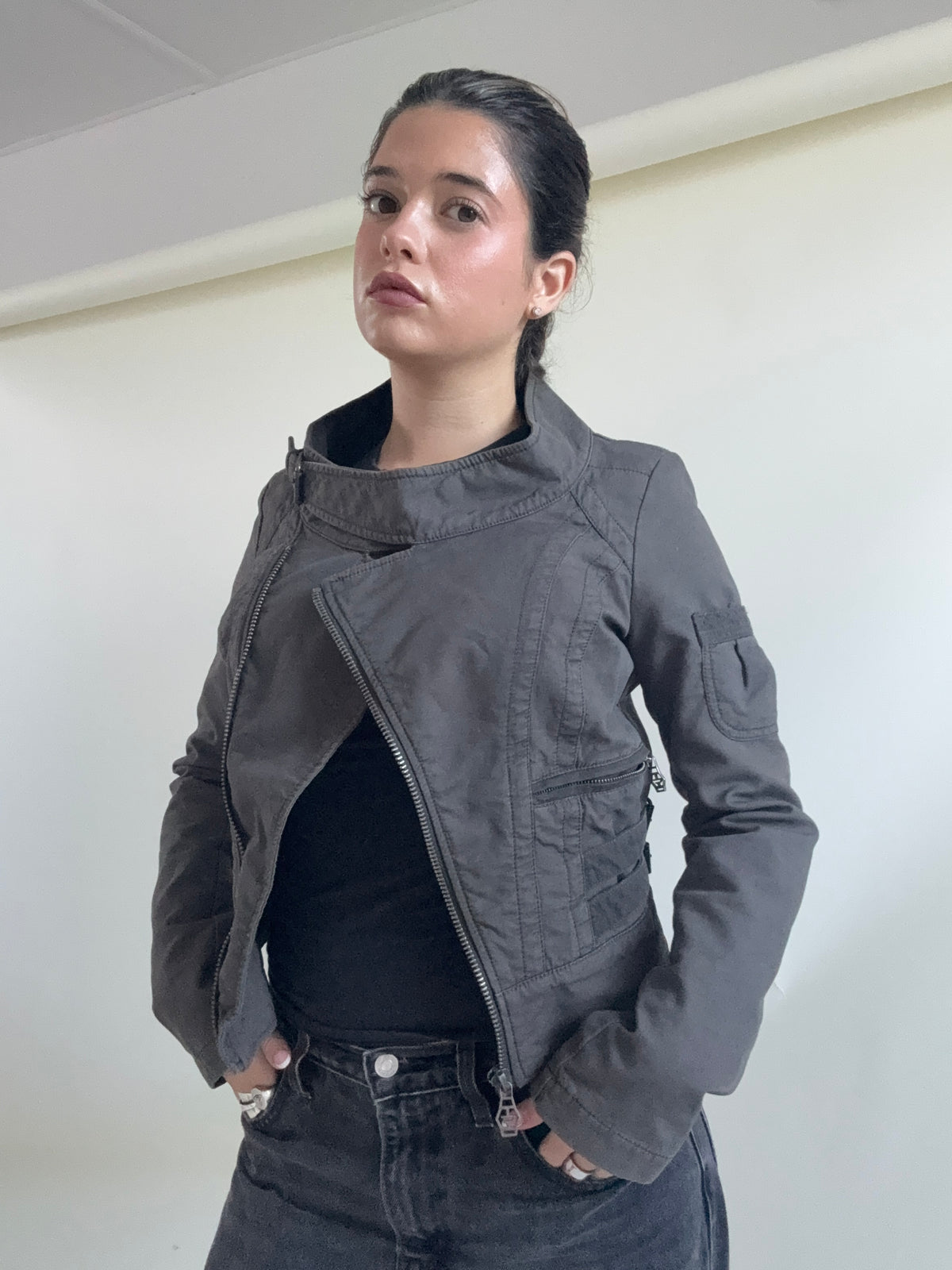 Diesel Cropped Fitted Utility Jacket (S)