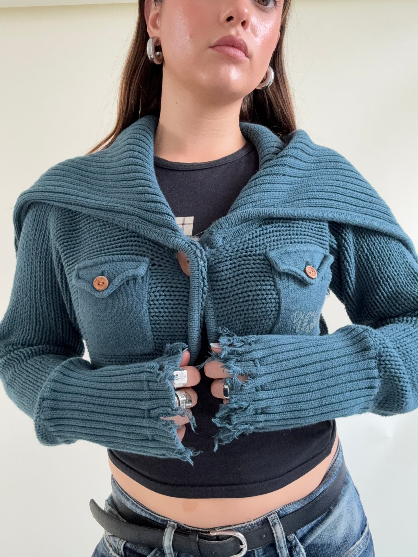 Diesel Knit Cropped Cardigan (L)