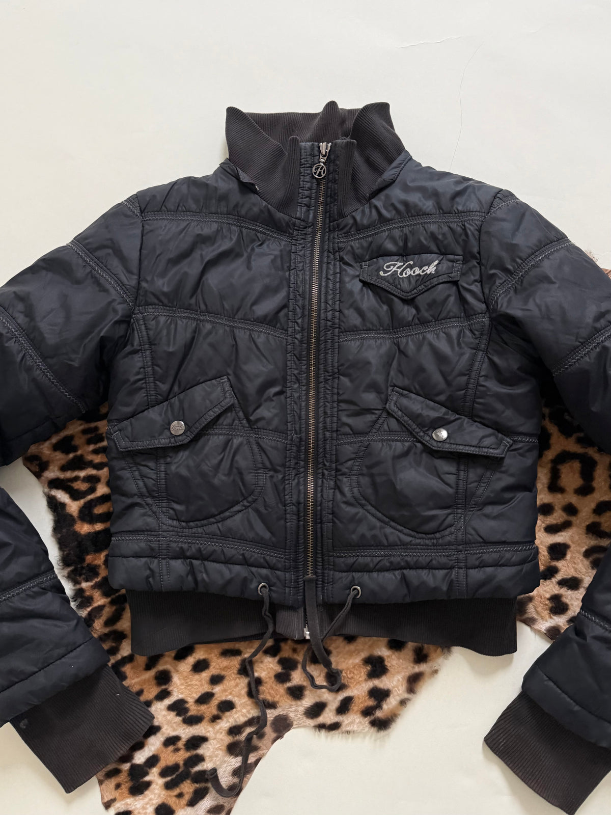 Hooch Cropped Bomber Jacket (S)
