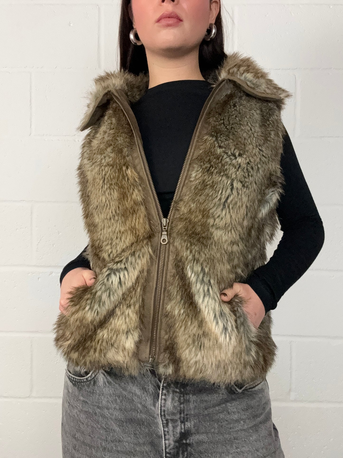 Y2K Faux Fur Gilet (M)