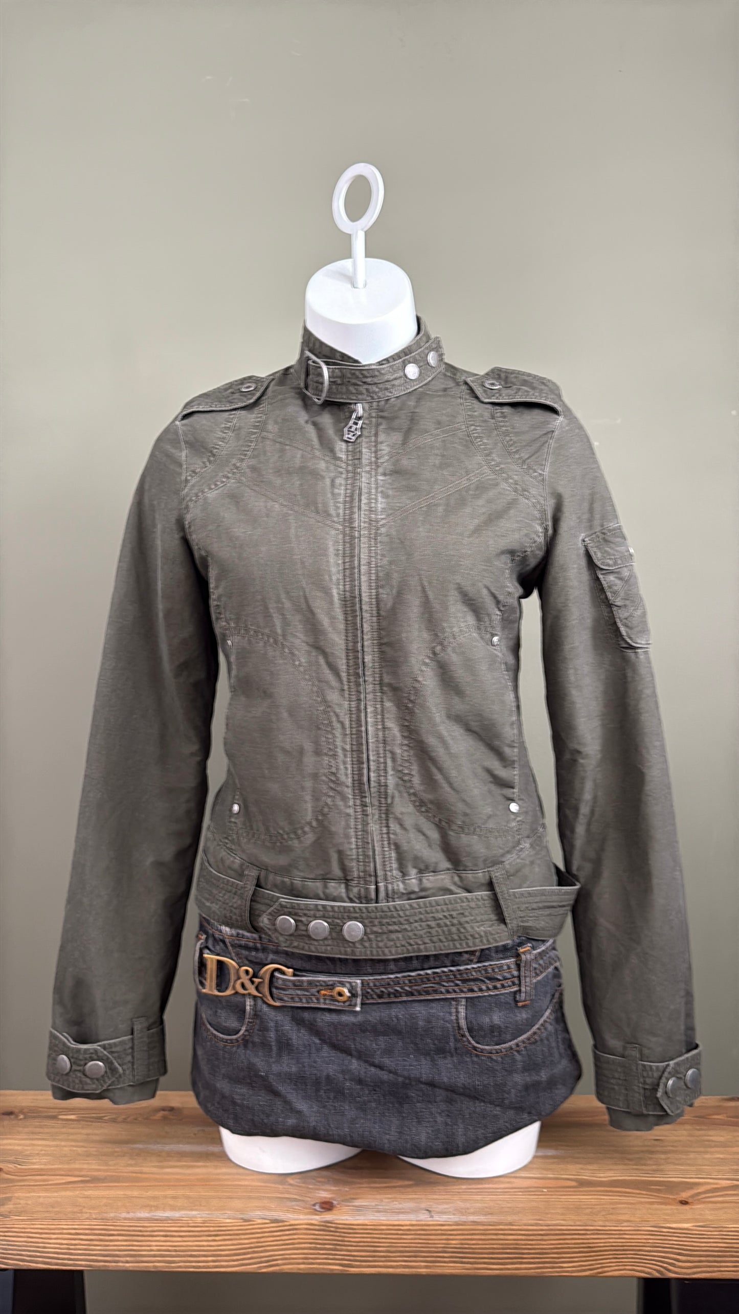 Khaki Diesel Biker Jacket (S)
