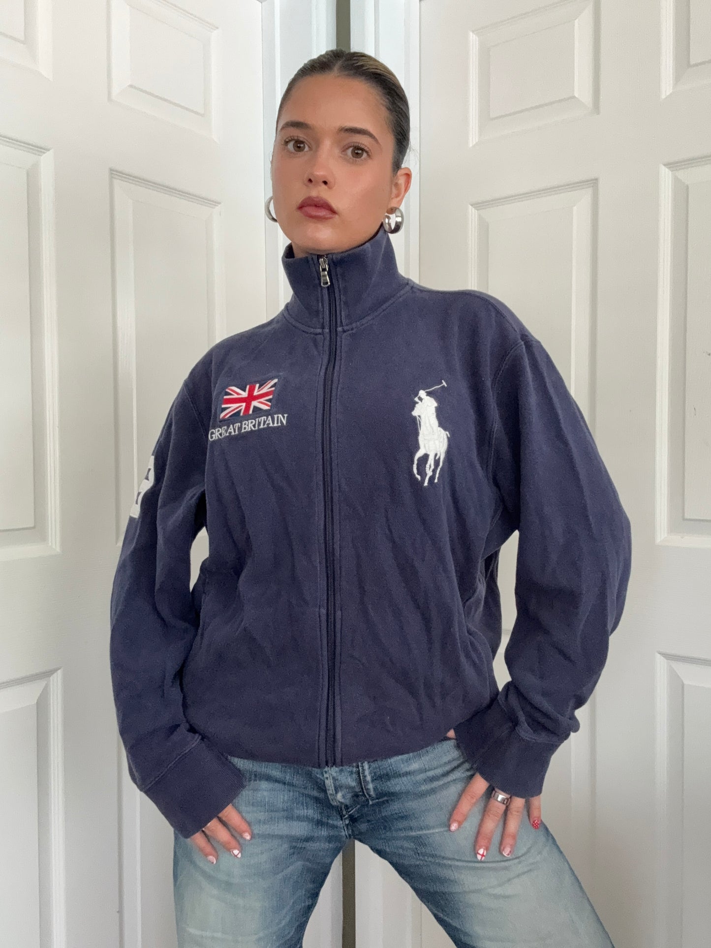 Vintage Ralph Lauren Great Britain Zip Jumper (L)