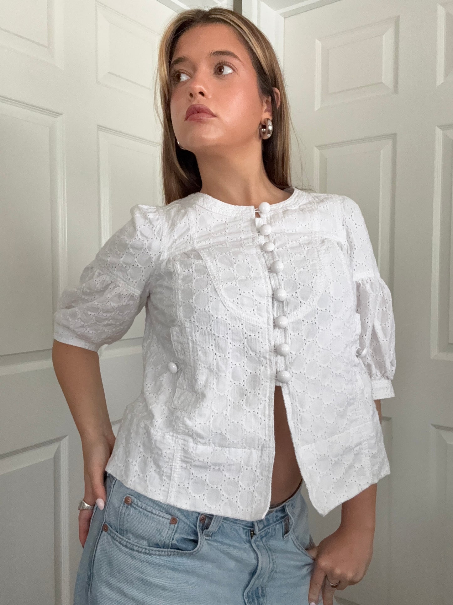 White Summer Peacoat (UK10)