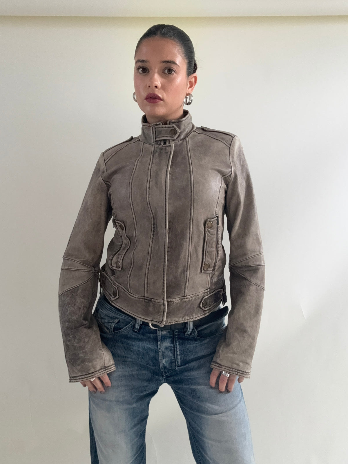 Vintage Pepe Jeans Leather Biker Jacket (M)