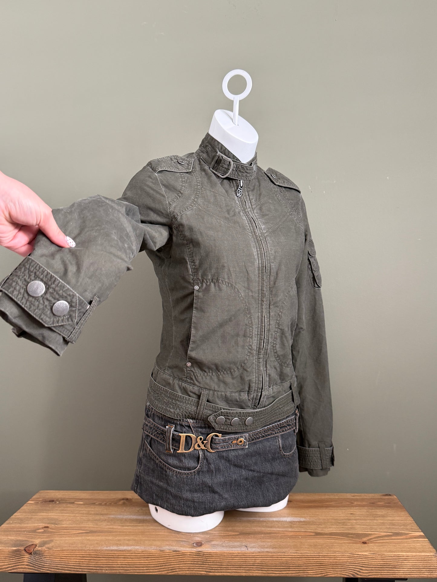 Khaki Diesel Biker Jacket (S)