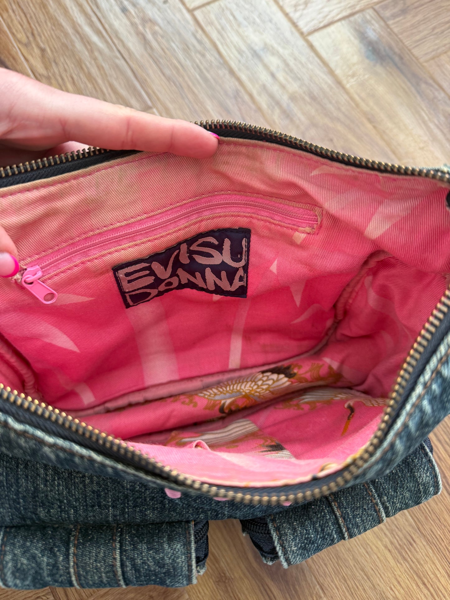 Evisu Denim Cargo Handbag