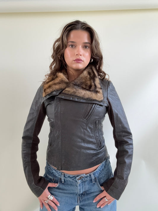 Morgan De Toi Leather Asymmetric Jacket (XS)