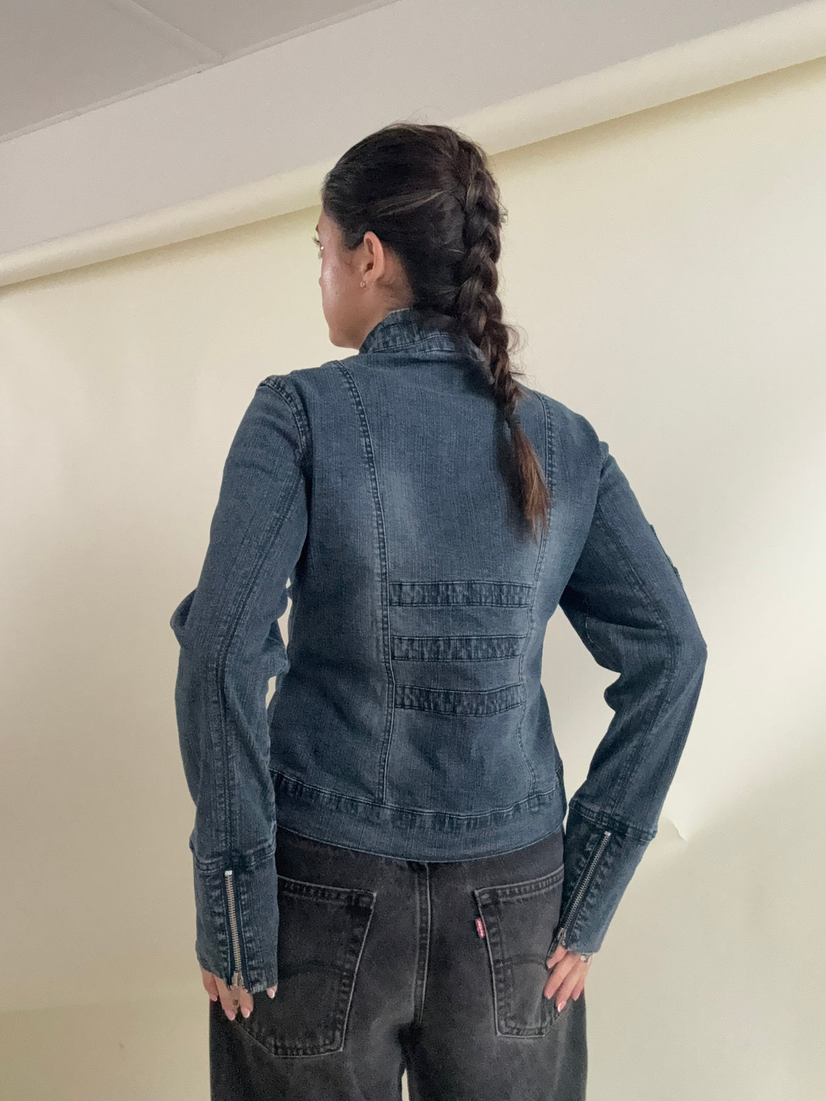 Denim Military Jacket (M)