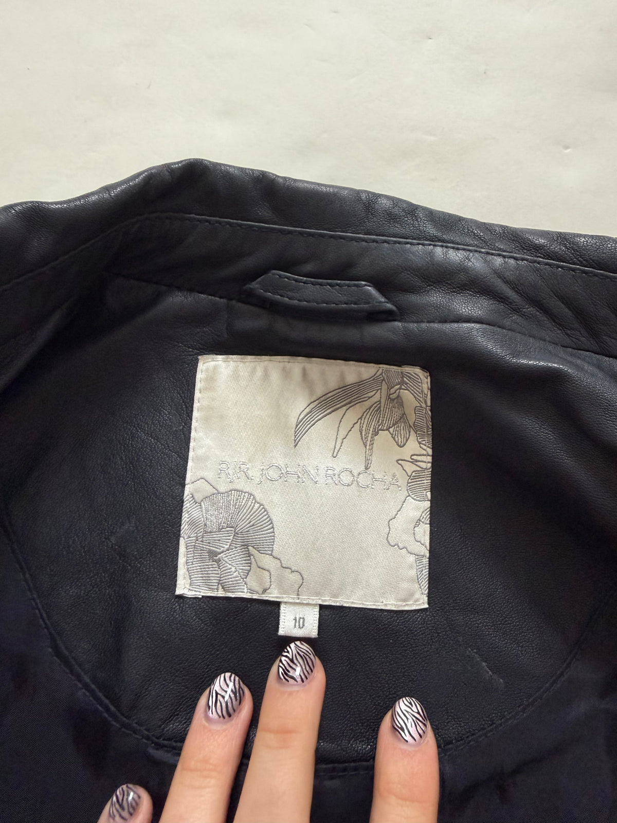 Leather Fitted Jacket (UK10)