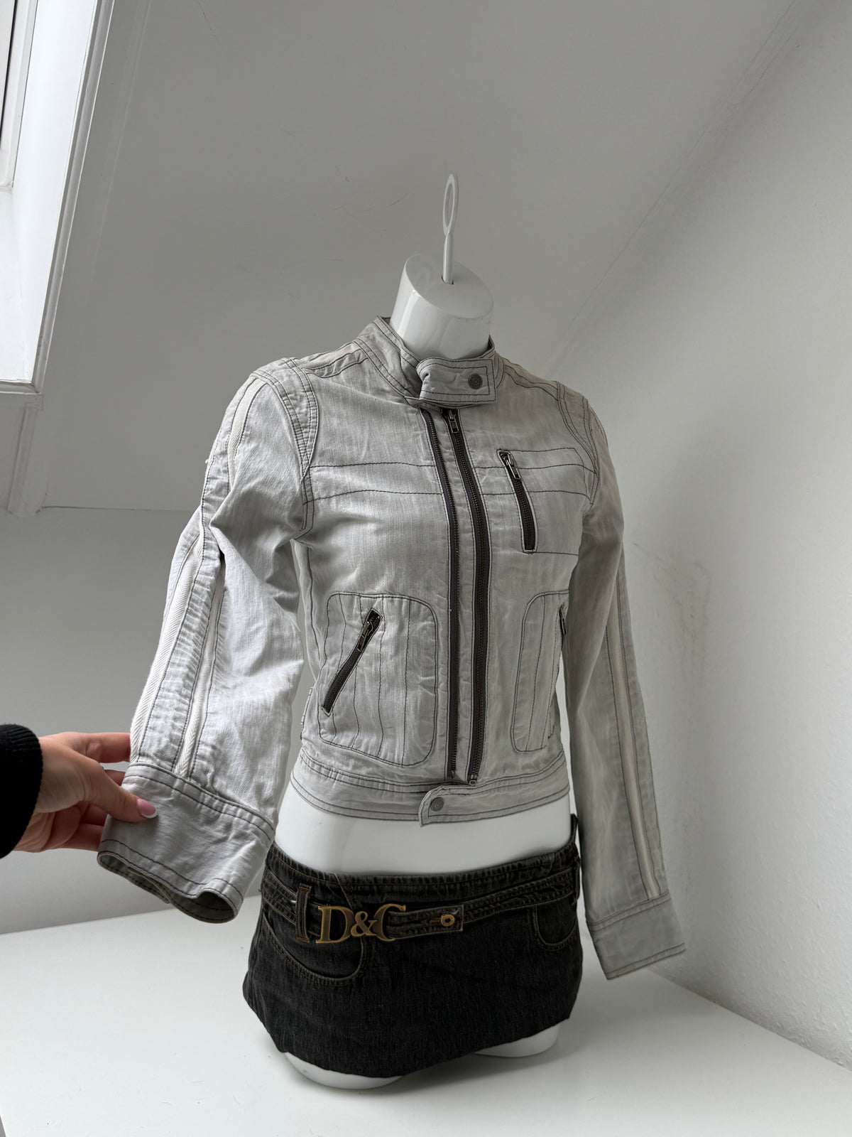 Fitted Y2K Biker Jacket (UK8)