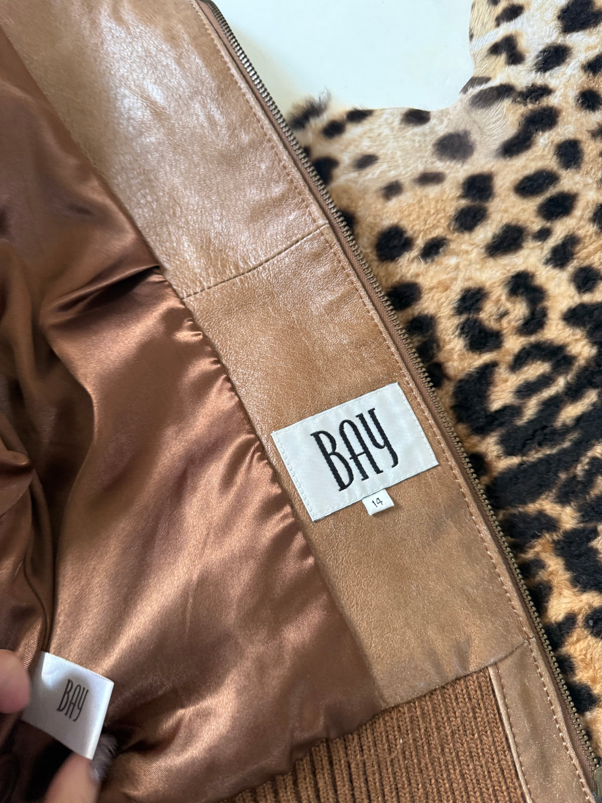 Leather Bomber Jacket (UK14)