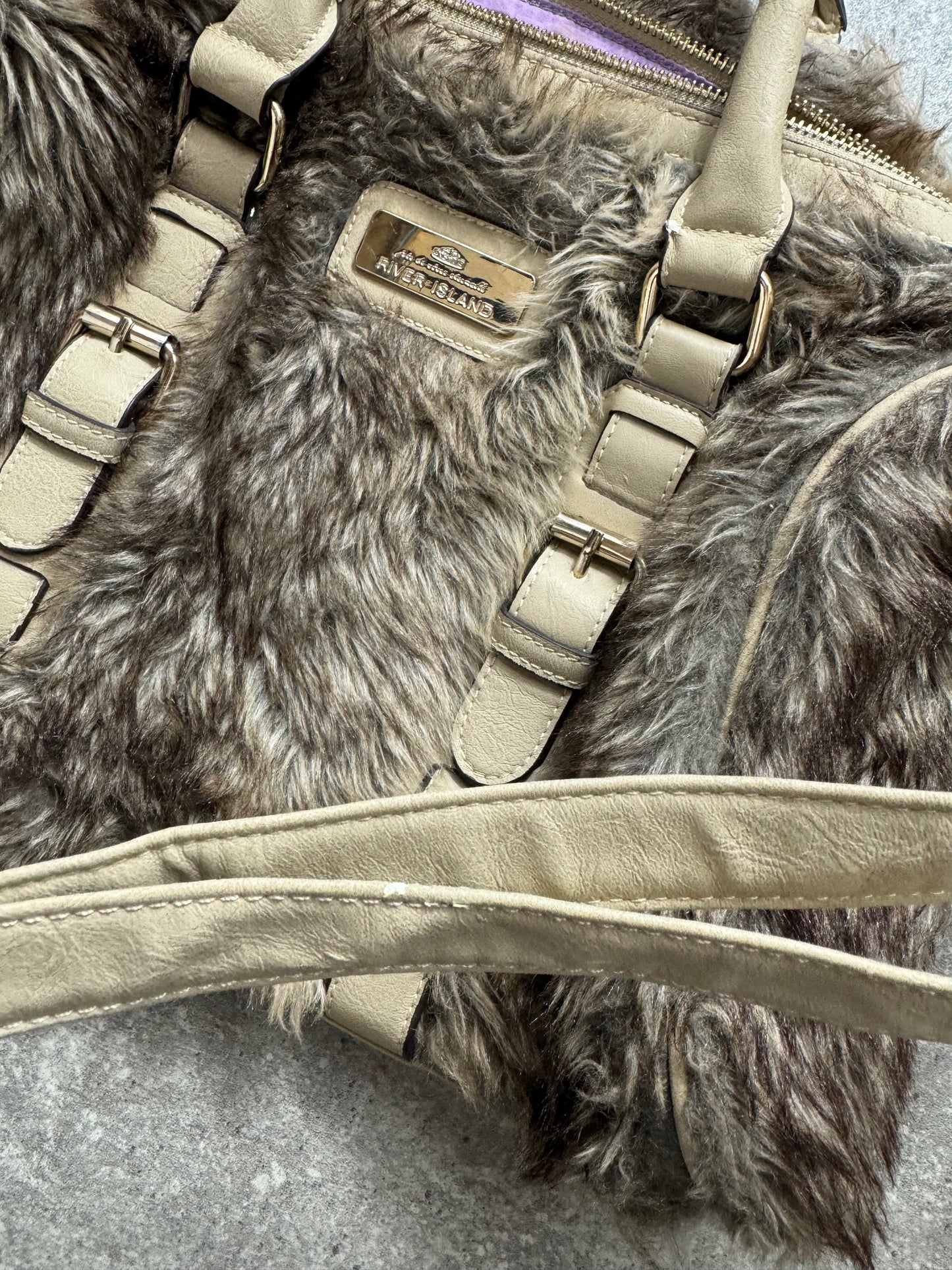 Y2K Faux Fur Bowler Bag