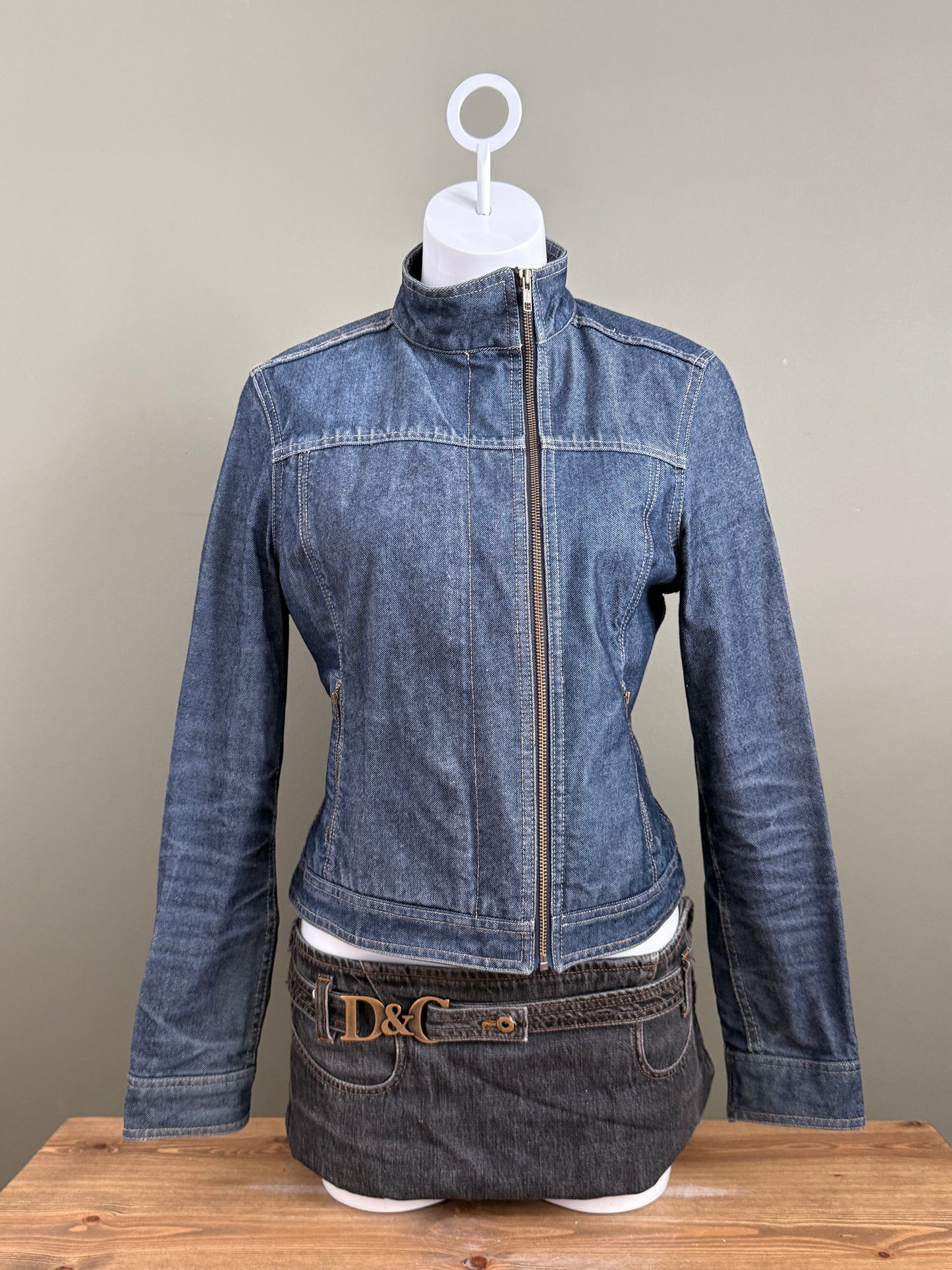 French Connection Asymmetric Denim Jacket (M)