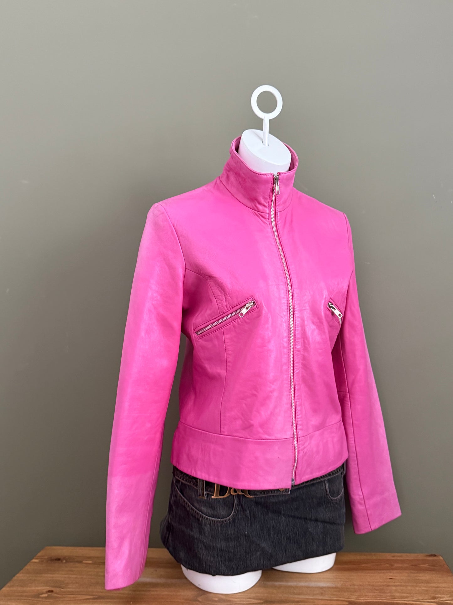 Pink Leather Jacket (M)
