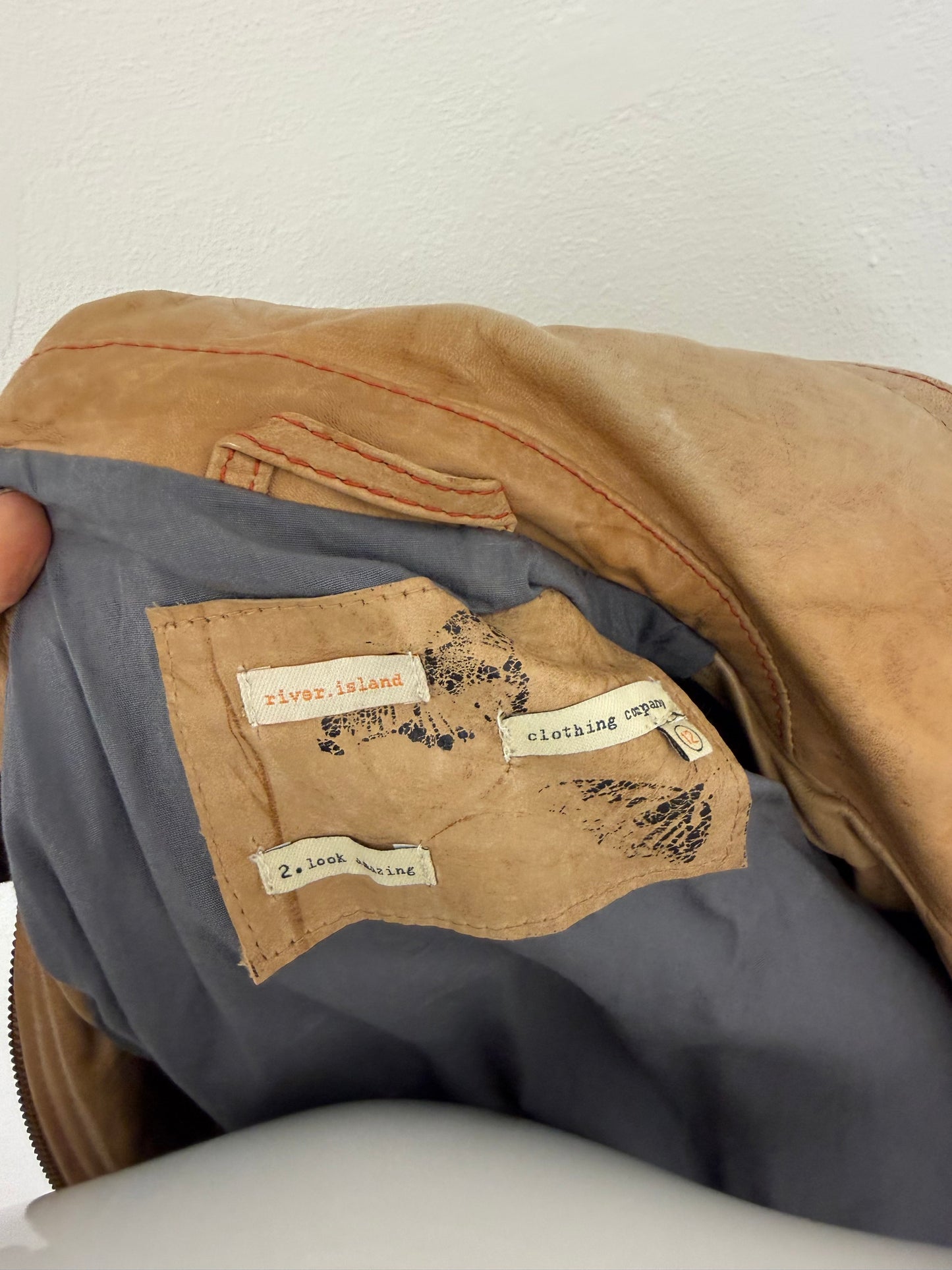 Leather Bomber Jacket (UK12)