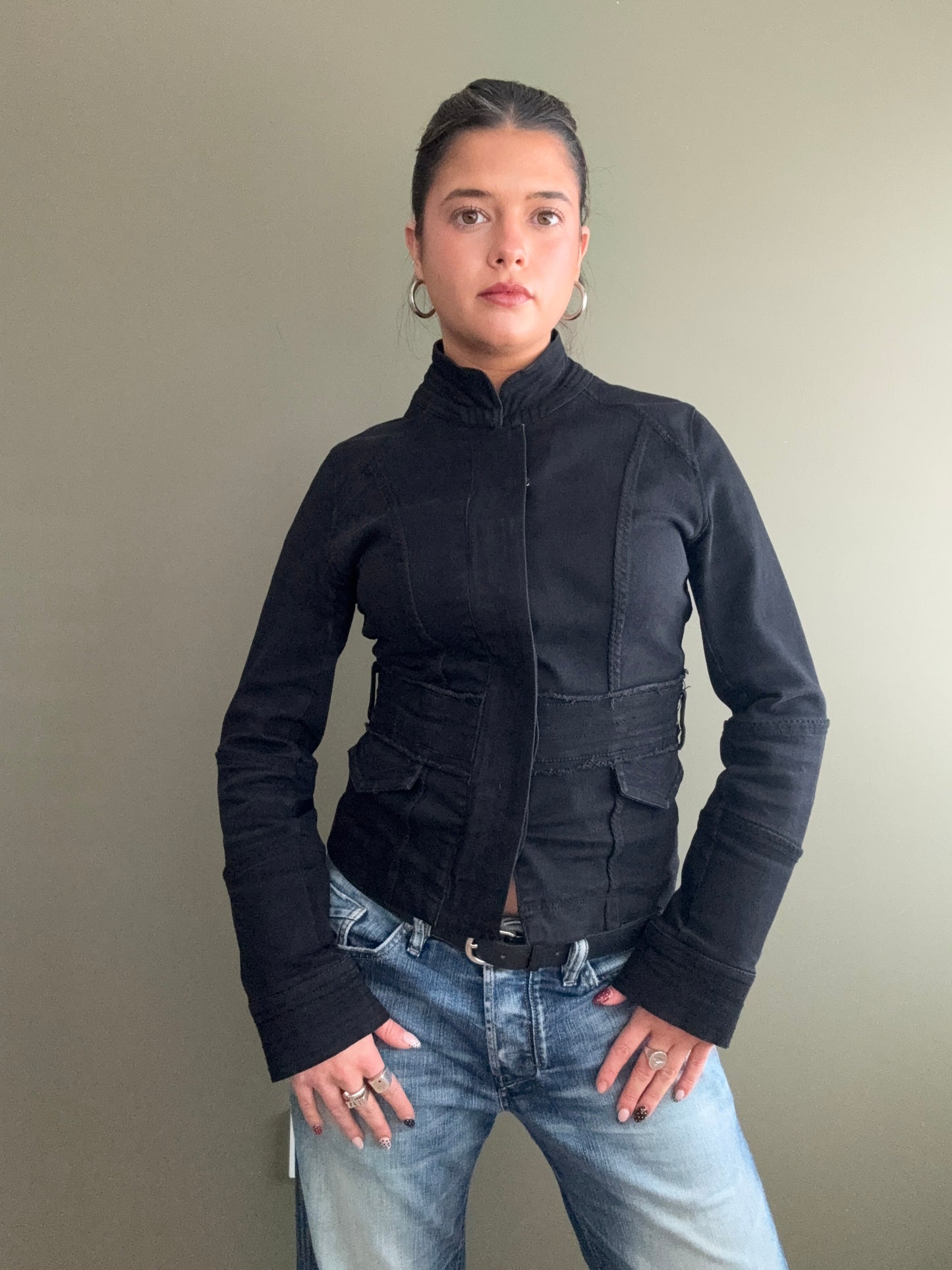 Jane Norman Fitted Black Jacket (UK10)